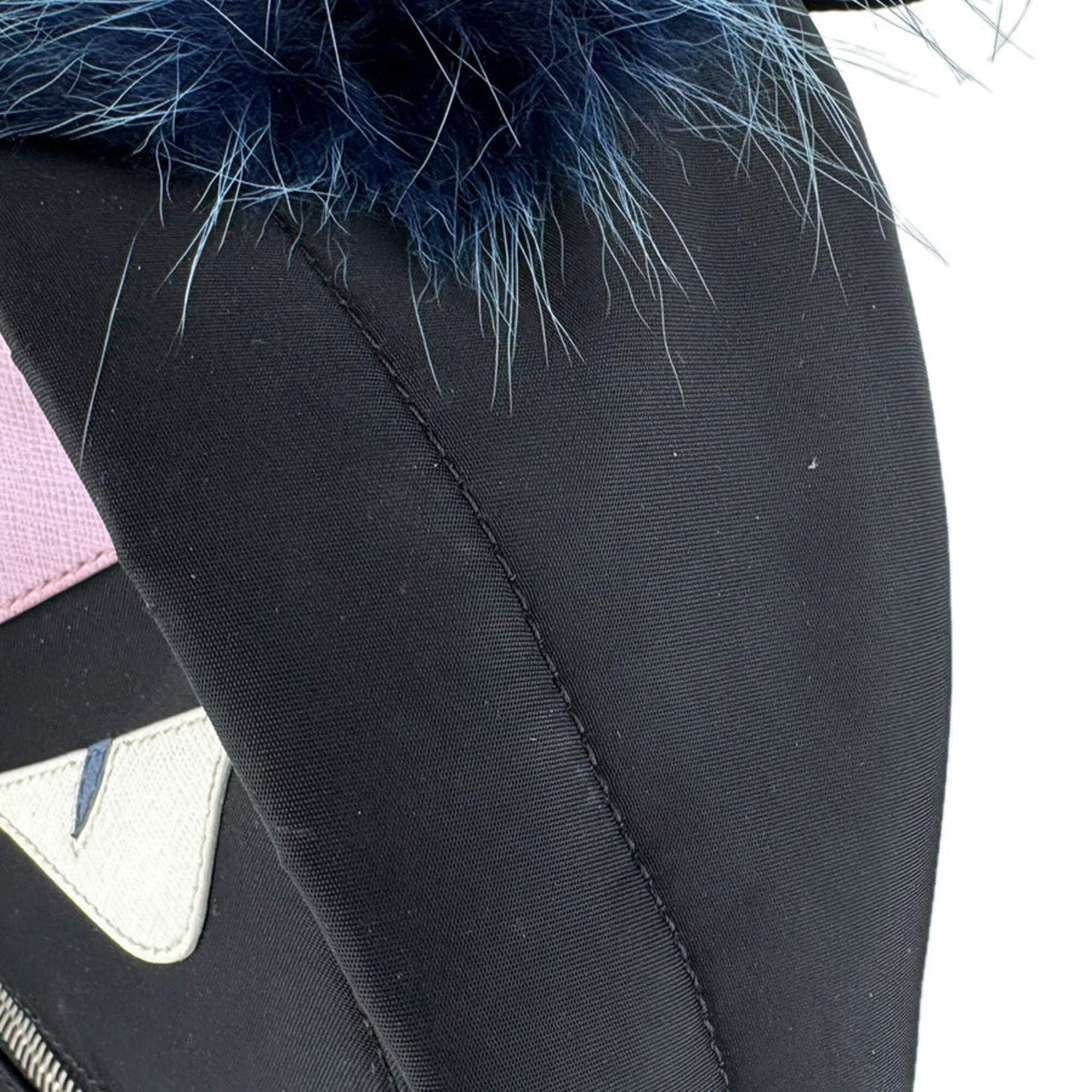 Fendi Black Nylon Fur Backpack (Pre-Owned)