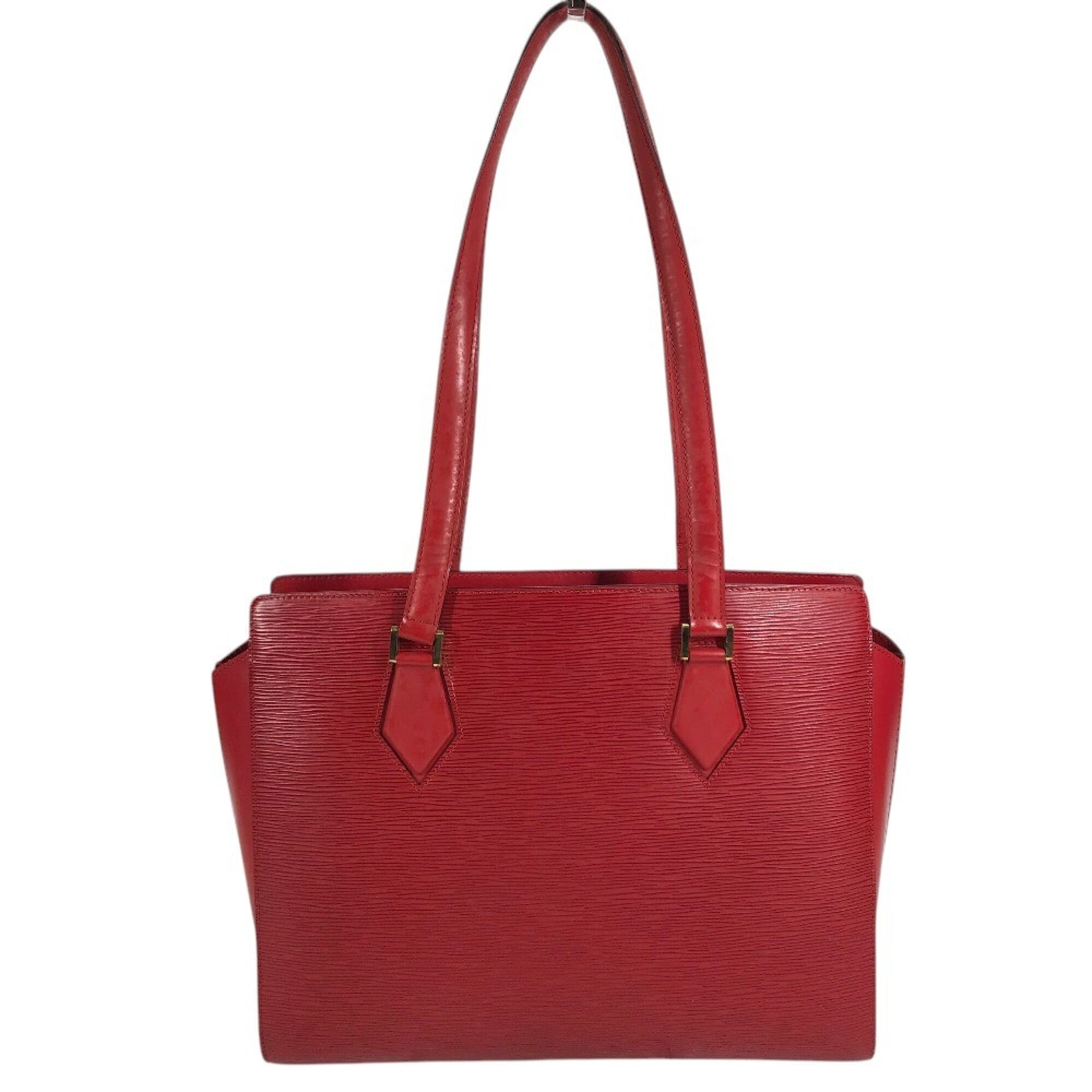 Louis Vuitton Castilian Red Red Color Epi Leather Handbag Shoulder Bag Tote Bag (Pre-Owned)