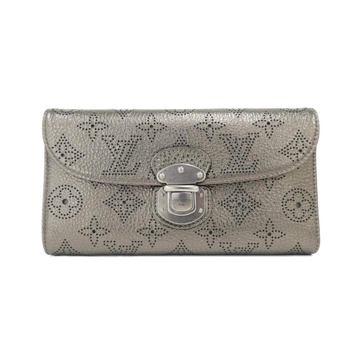 Louis Vuitton Bronze Matte Silver Leather Long Wallet (Bi-Fold) (Pre-Owned)