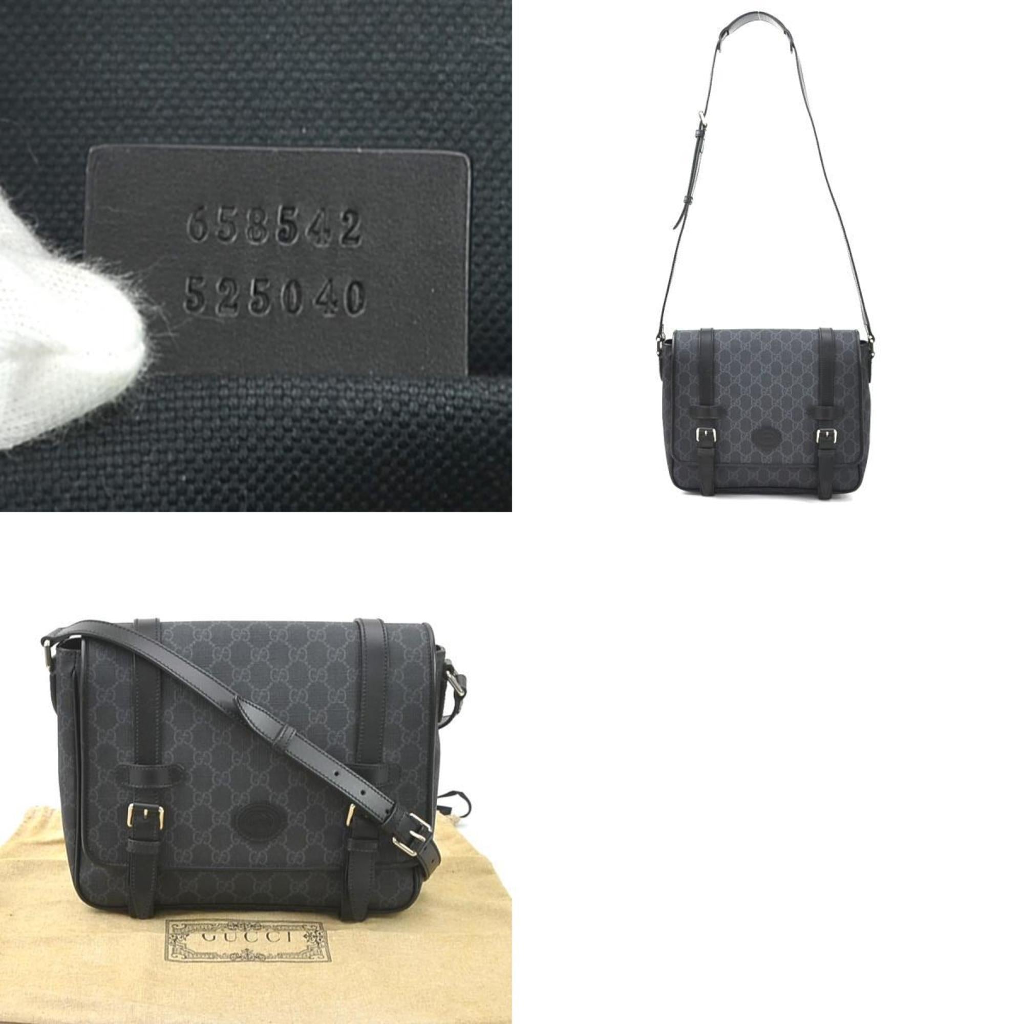 Gucci Black Gray Pvc Shoulder Bag (Pre-Owned)