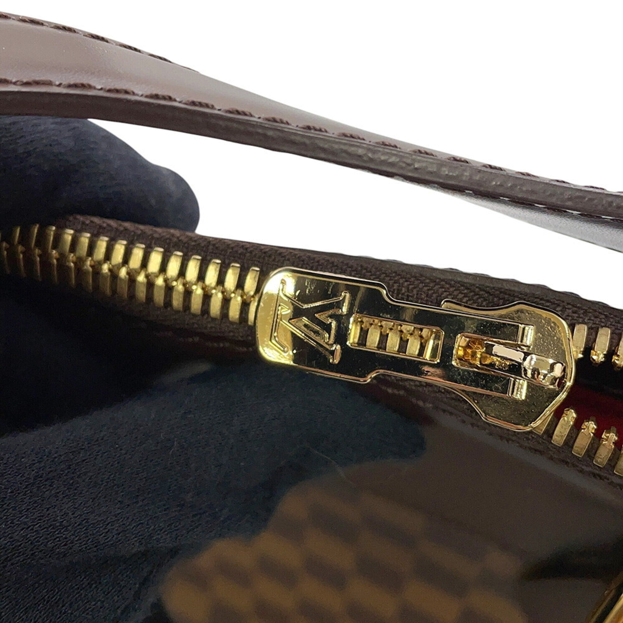 Louis Vuitton Ebene Red Color Damier Canvas Shoulder Bag (Pre-Owned)