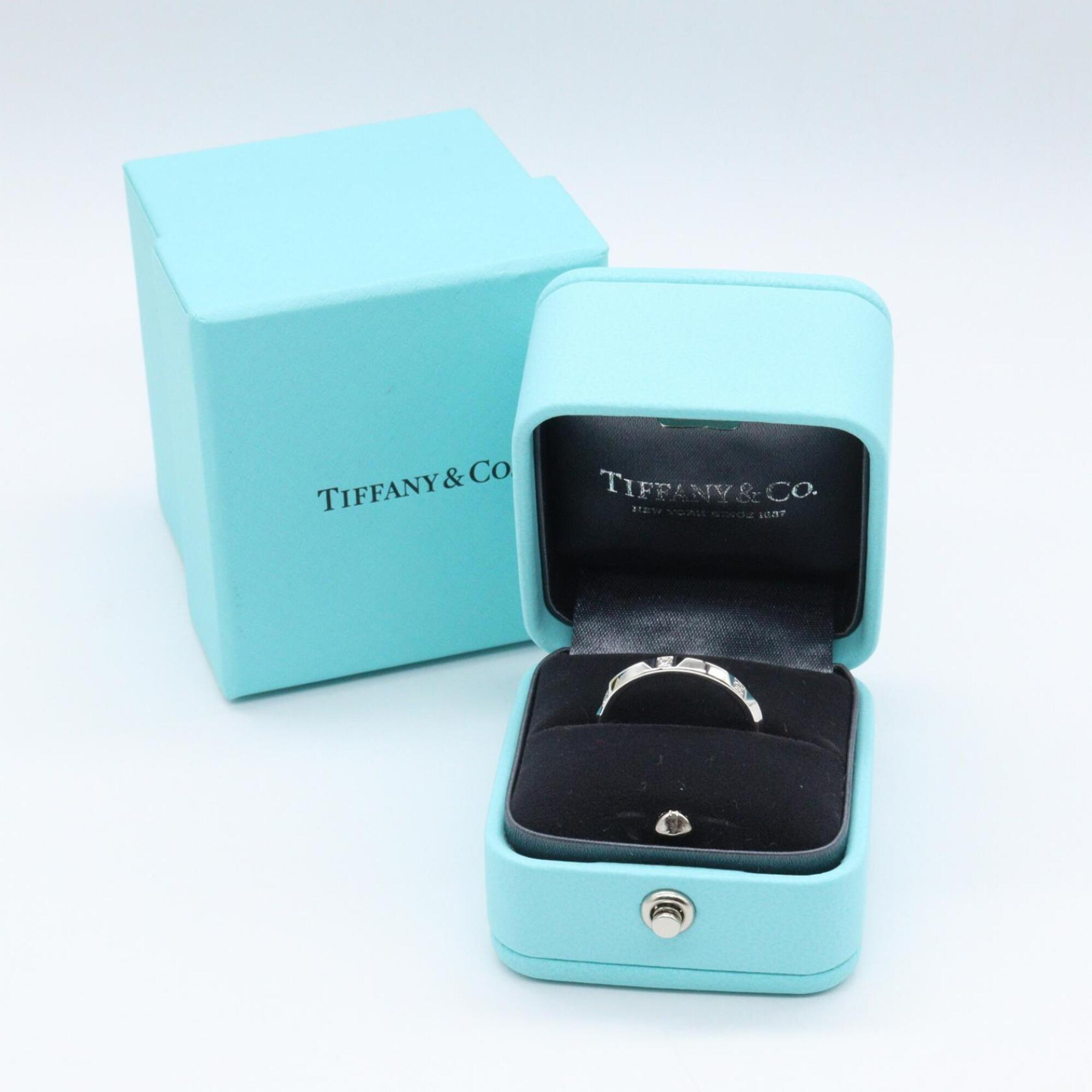 Tiffany Silver Clear Platinum 950 Band Ring (Pre-Owned)
