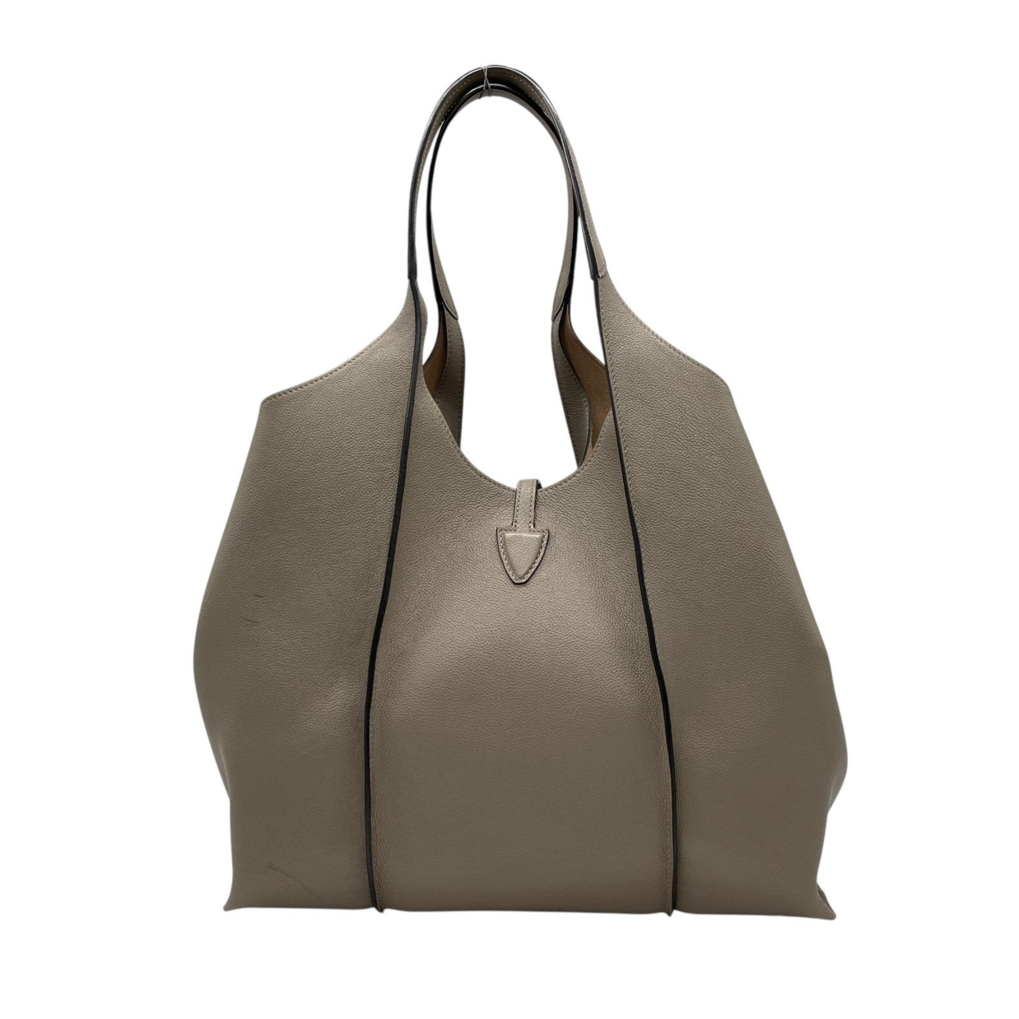 Tod's Grayish Leather Handbag Pouch Tote Bag (Pre-Owned)