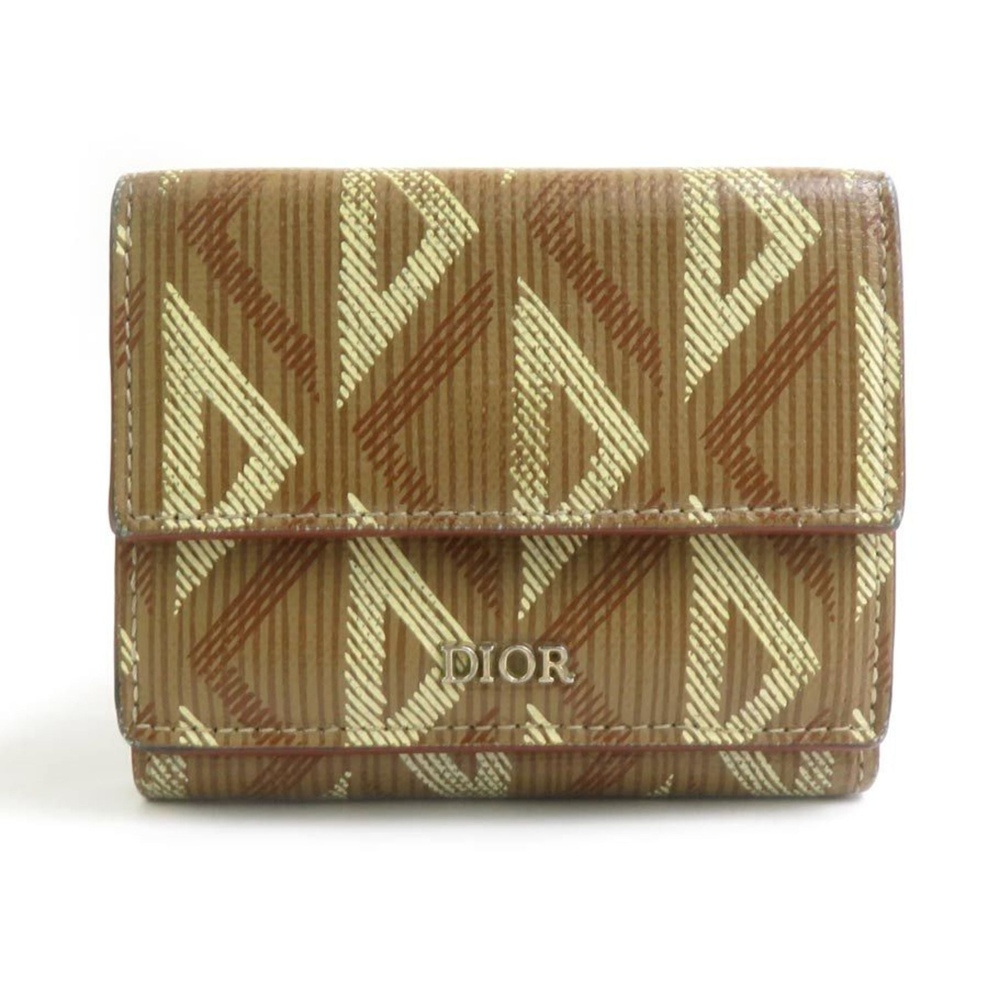 Christian Dior Brown Leather Wallet (Tri-Fold) (Pre-Owned)
