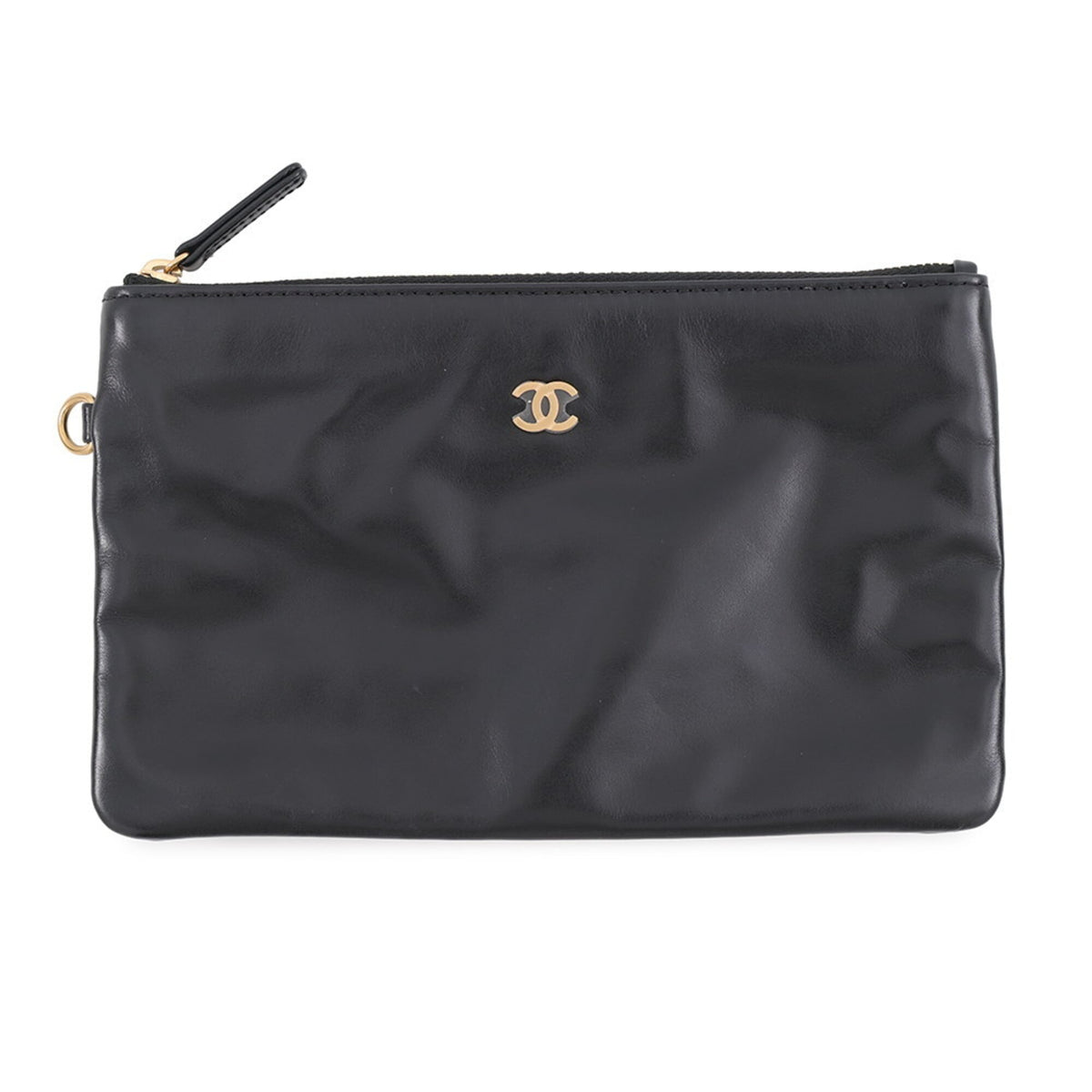 Chanel Black Leather Handbag Pouch (Pre-Owned)