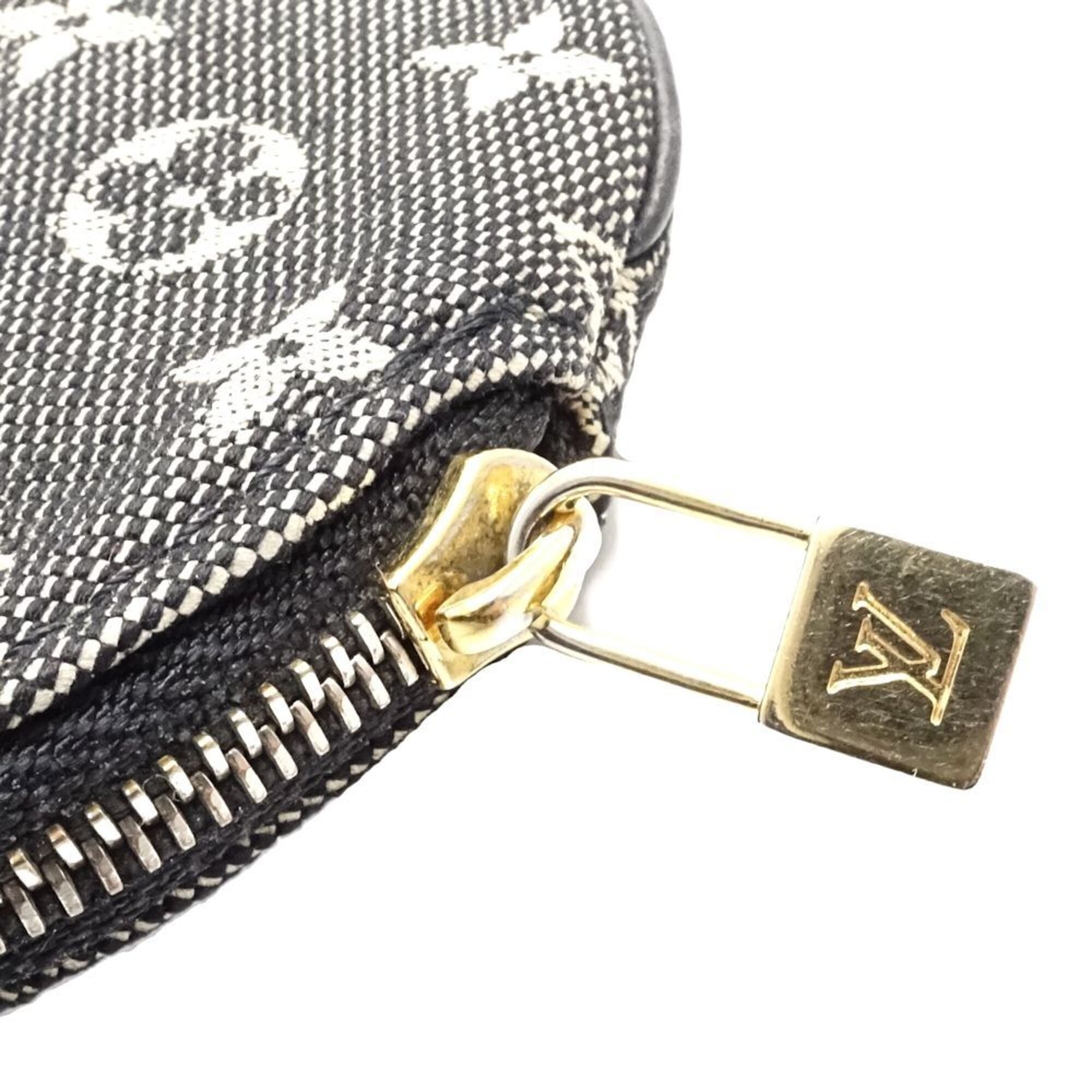 Louis Vuitton Noir Leather Coin Purse/Coin Case (Pre-Owned)
