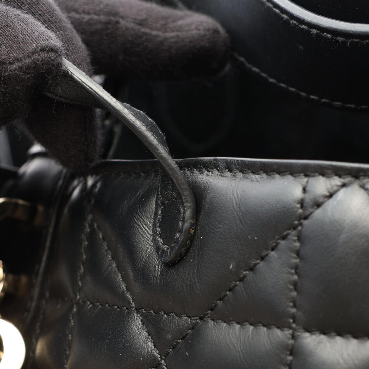 Christian Dior Black Leather Handbag Pouch (Pre-Owned)