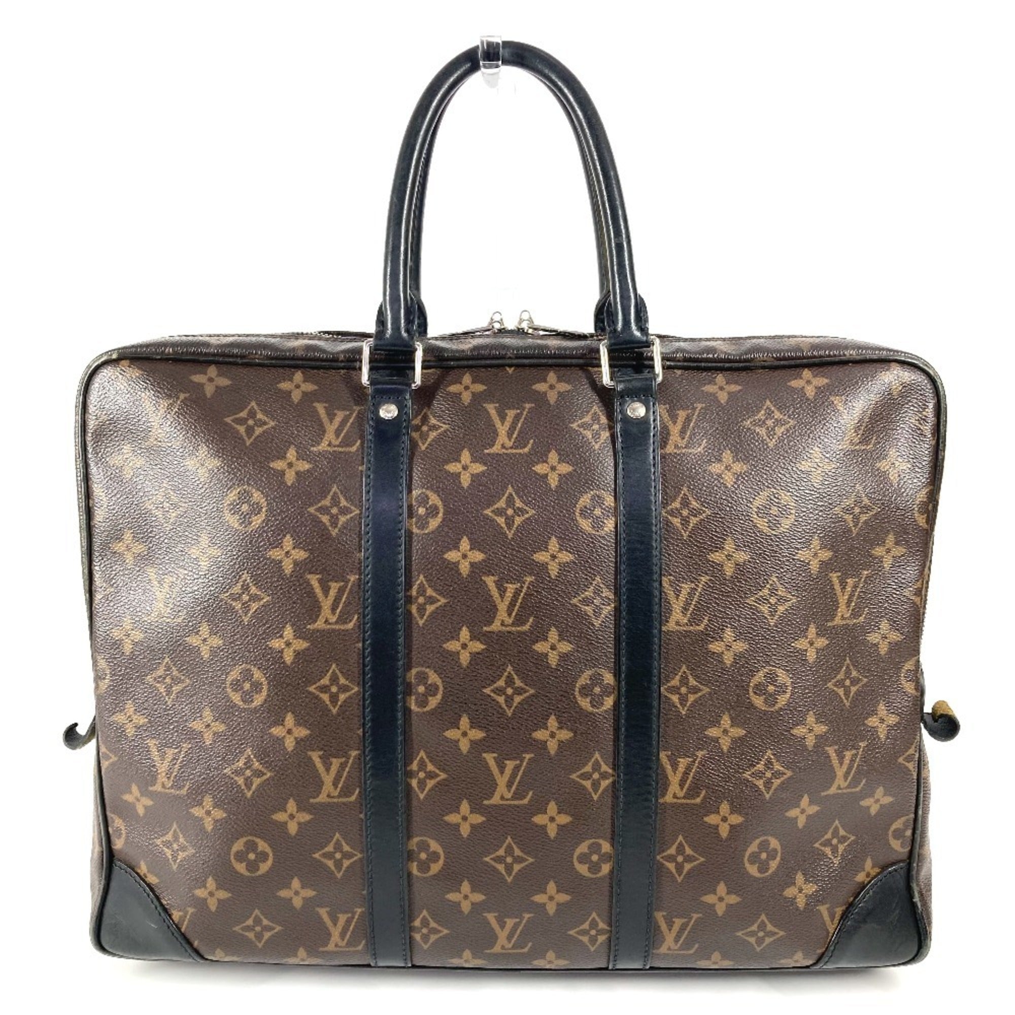 Louis Vuitton Black Brown Monogram Canvas Tote Bag (Pre-Owned)