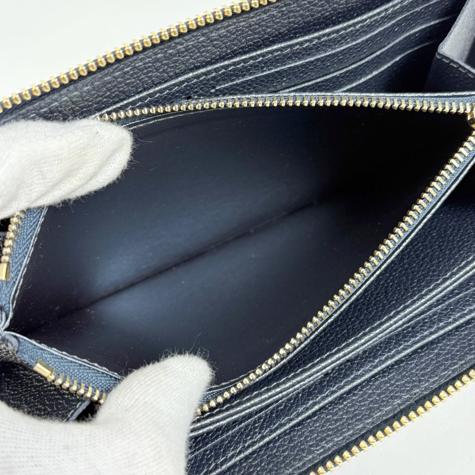 Louis Vuitton Navy Monogram Empreinte Long Wallet (Bi-Fold) (Pre-Owned)