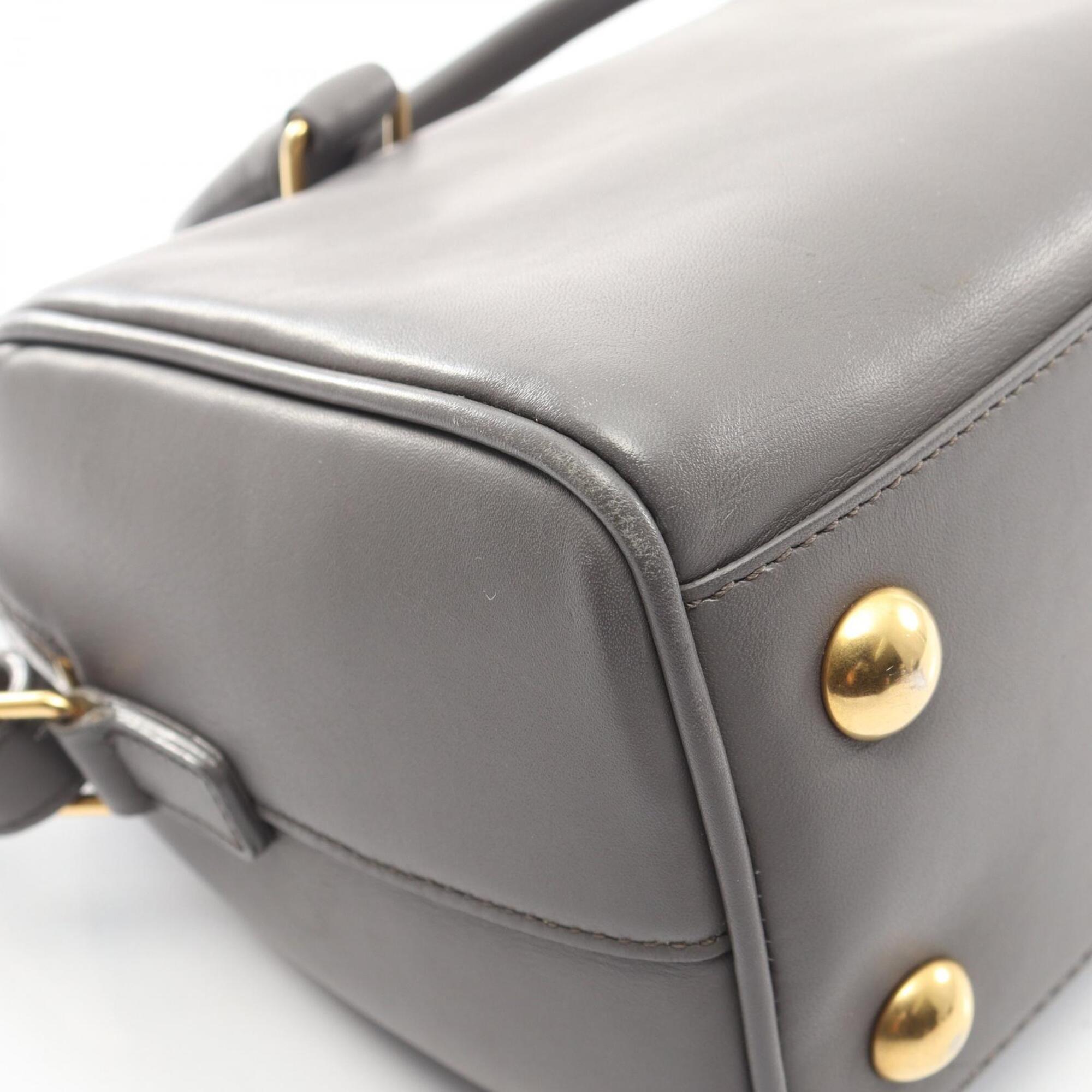 Yves Saint Laurent Gray Leather Handbag (Pre-Owned)