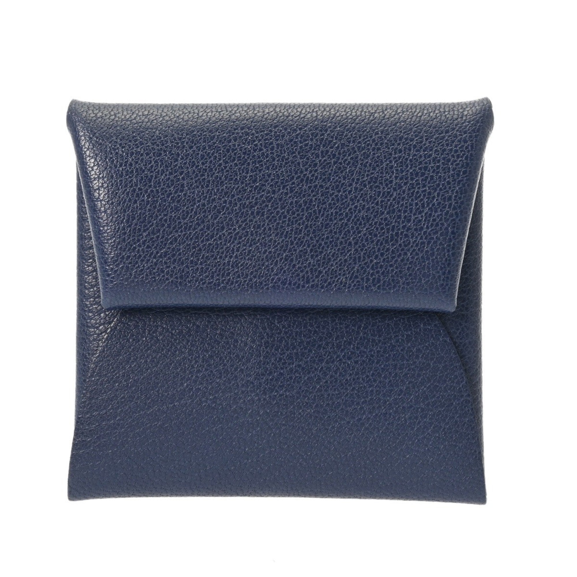 Hermes Blue Evercalf Leather Coin Purse/Coin Case (Pre-Owned)