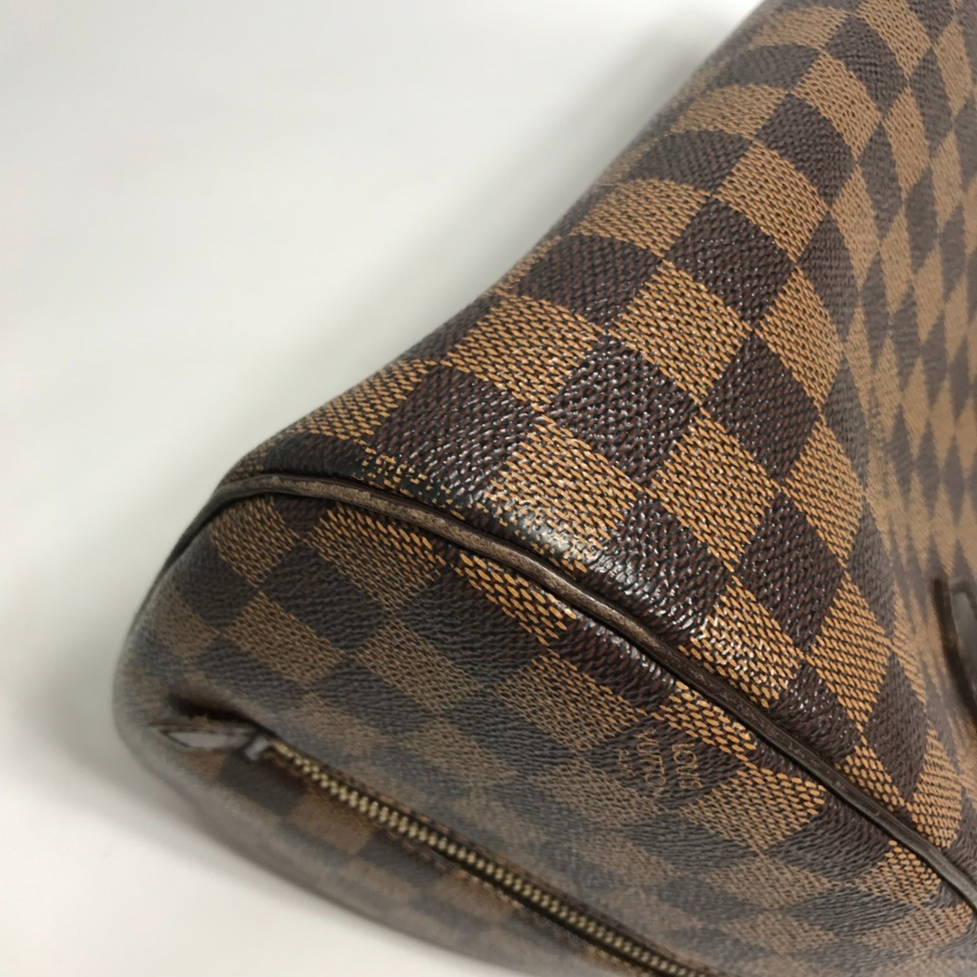Louis Vuitton Brown Damier Canvas Ebene Damier Canvas Boston Bag Handbag (Pre-Owned)