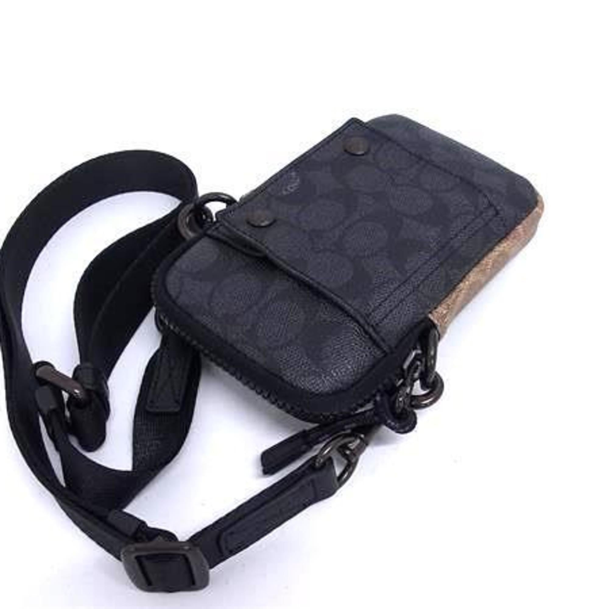 Coach Beige Black Gray White Pvc Leather Shoulder Bag (Pre-Owned)