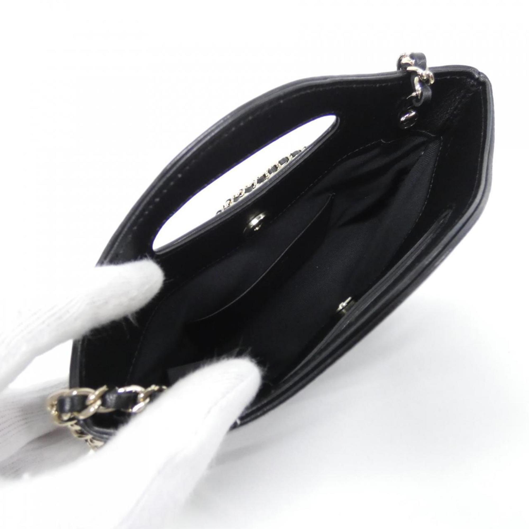 Chanel Black Cotton Leather Handbag (Pre-Owned)