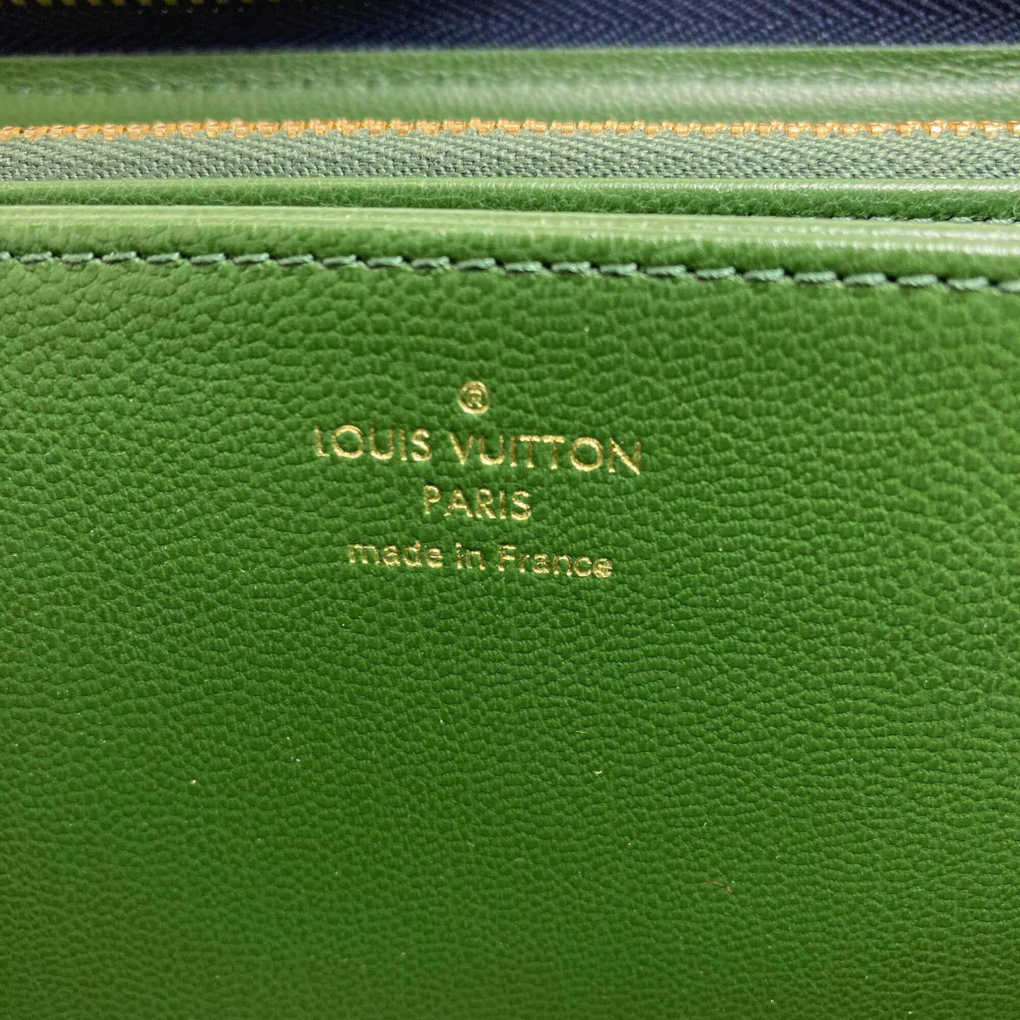 Louis Vuitton Blue Green Leather Long Wallet (Bi-Fold) (Pre-Owned)