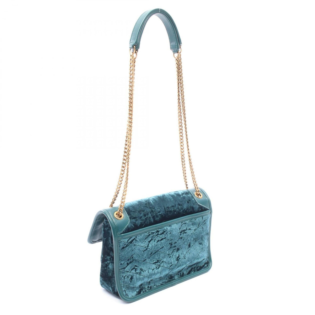 Saint Laurent Green Fabric Handbag Shoulder Bag (Pre-Owned)
