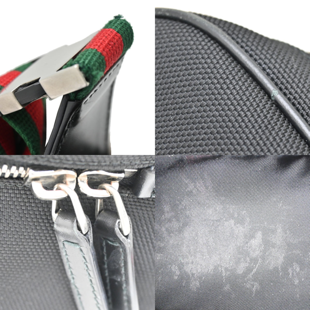 Gucci Black Green Red Color Canvas Fanny Pack (Pre-Owned)