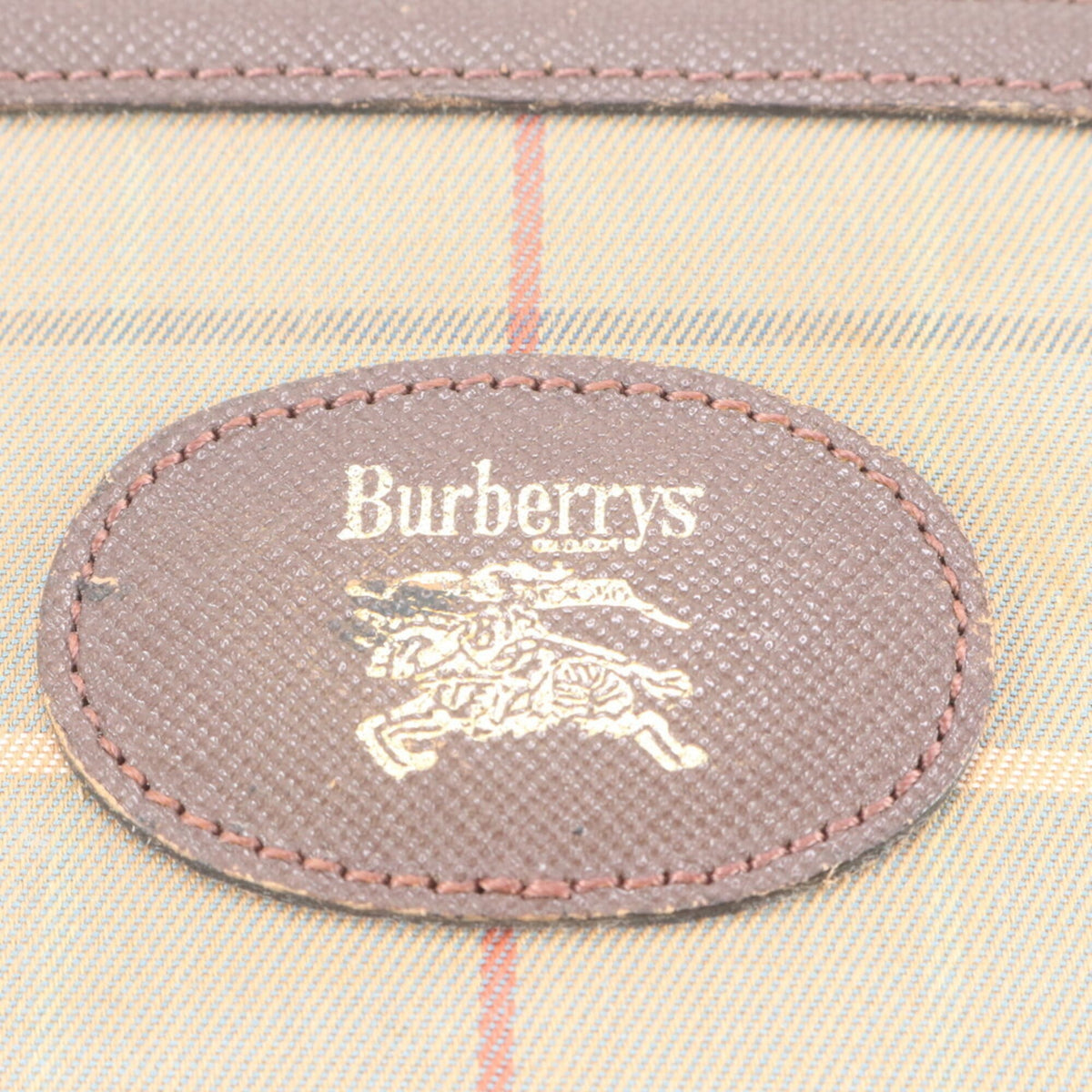 Burberry Brown Leather Canvas Clutch Bag Pouch (Pre-Owned)