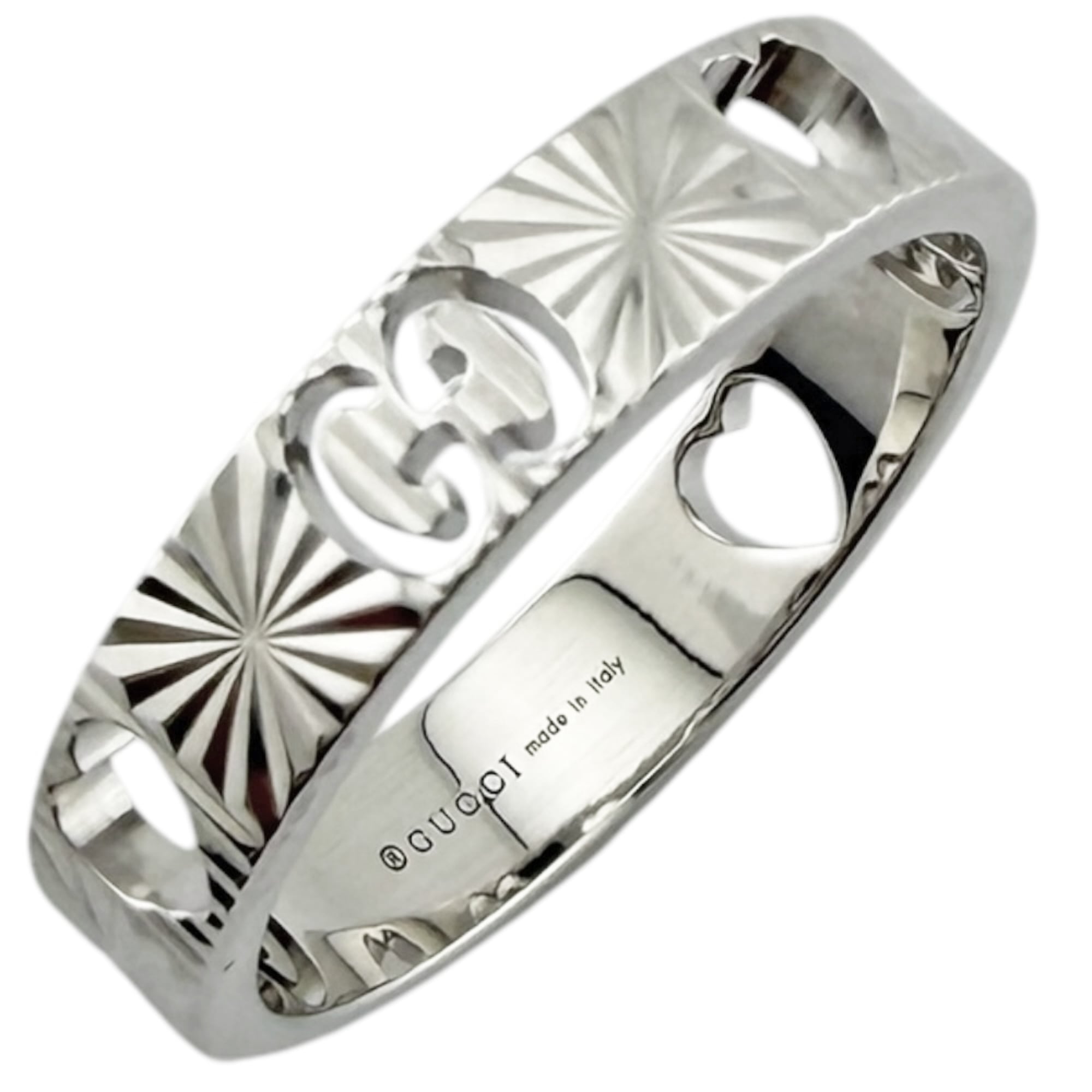 Gucci Silver White Gold (18K) Band Ring (Pre-Owned)