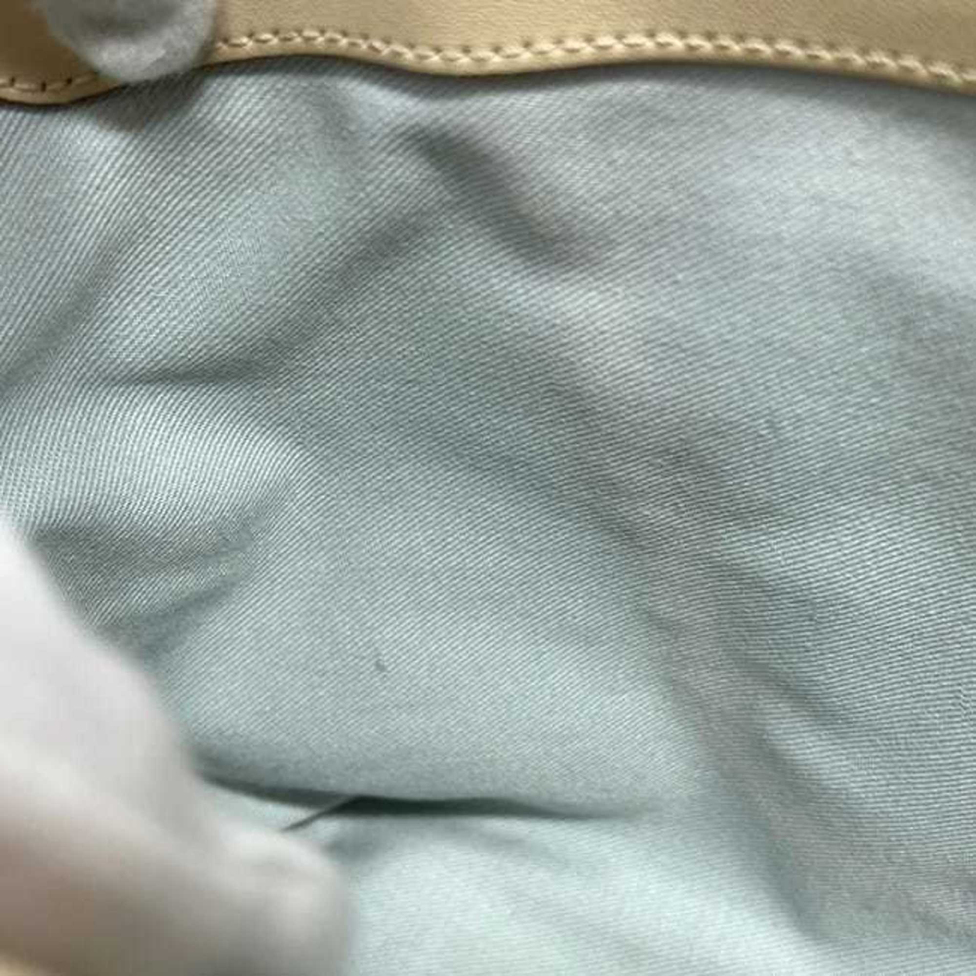 Salvatore Ferragamo Beige Leather Handbag Tote Bag (Pre-Owned)