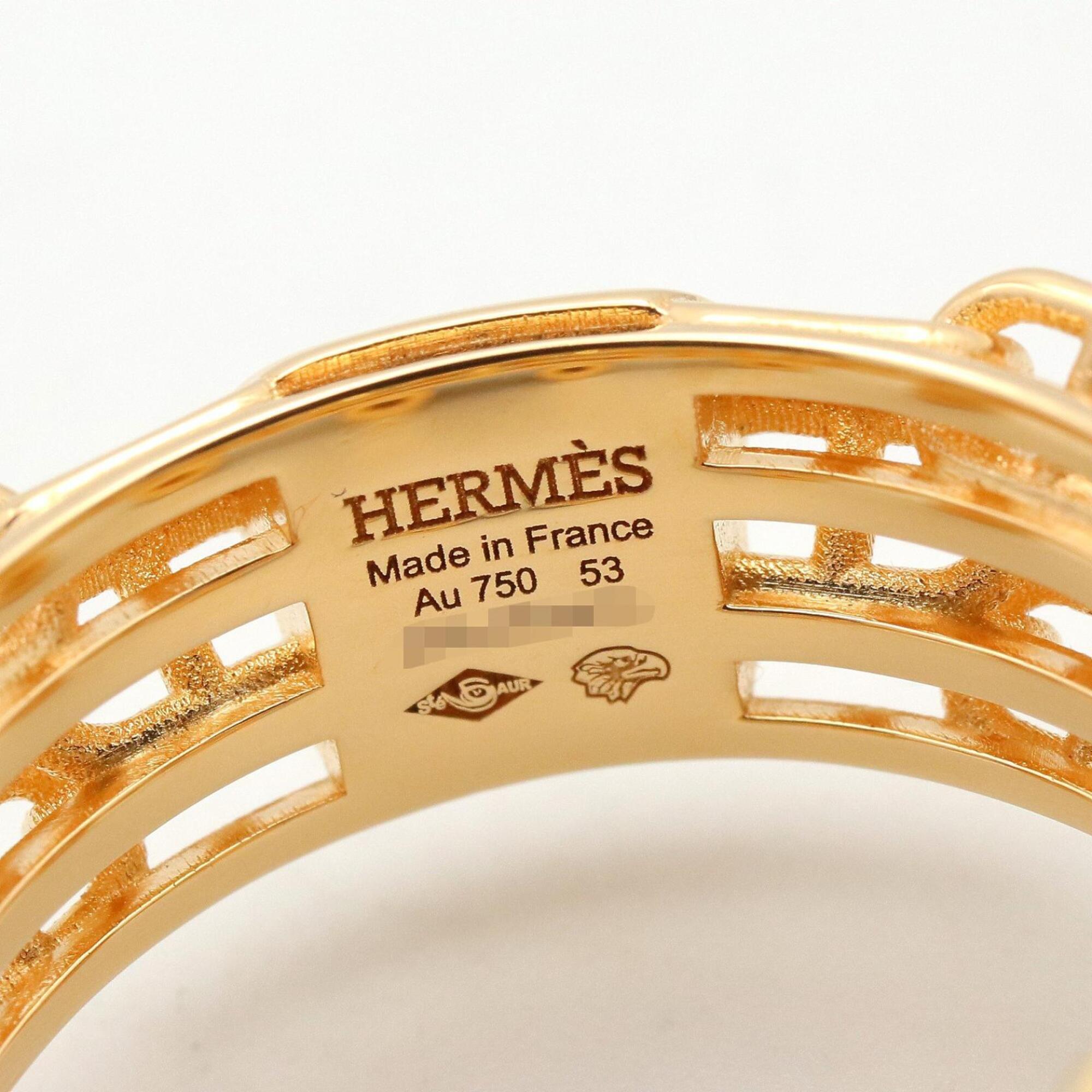 Hermes Gold Clear Yellow Gold (18K) Band Ring (Pre-Owned)