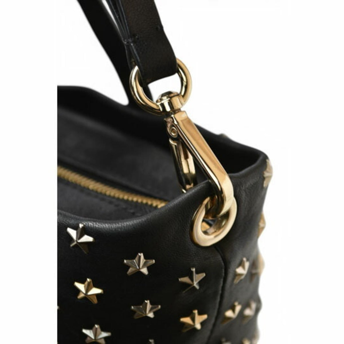 Jimmy Choo Black Leather Handbag Shoulder Bag (Pre-Owned)