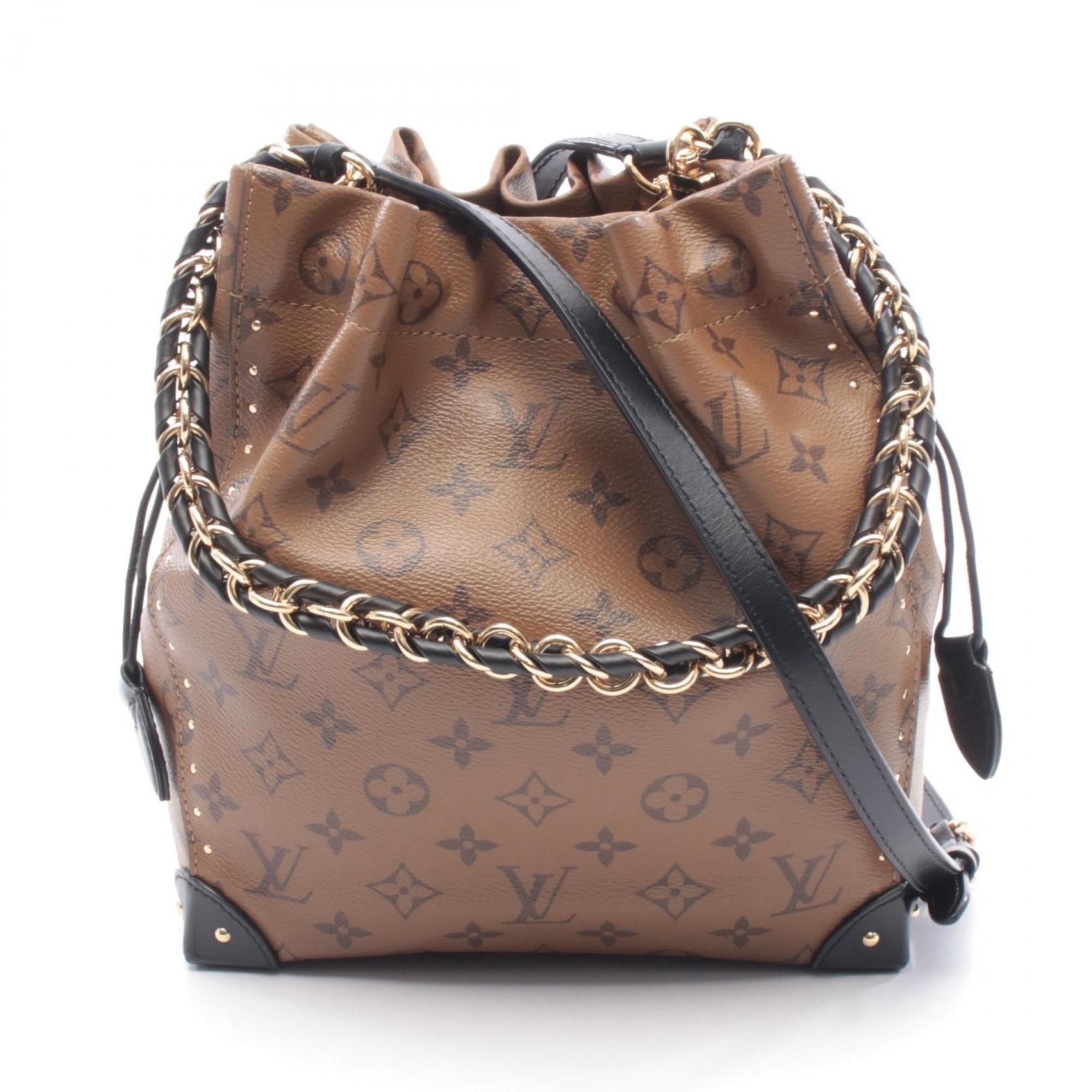 Louis Vuitton Black Brown Coated Canvas Pvc Leather Monogram Reverse Handbag (Pre-Owned)