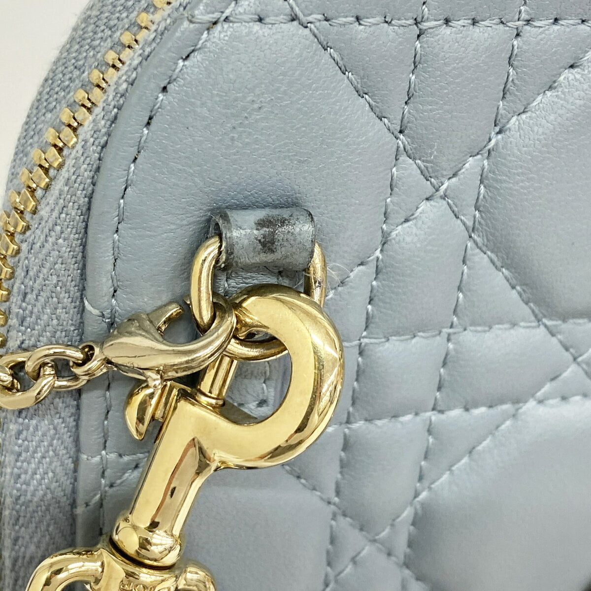 Christian Dior Blue Leather Shoulder Bag (Pre-Owned)