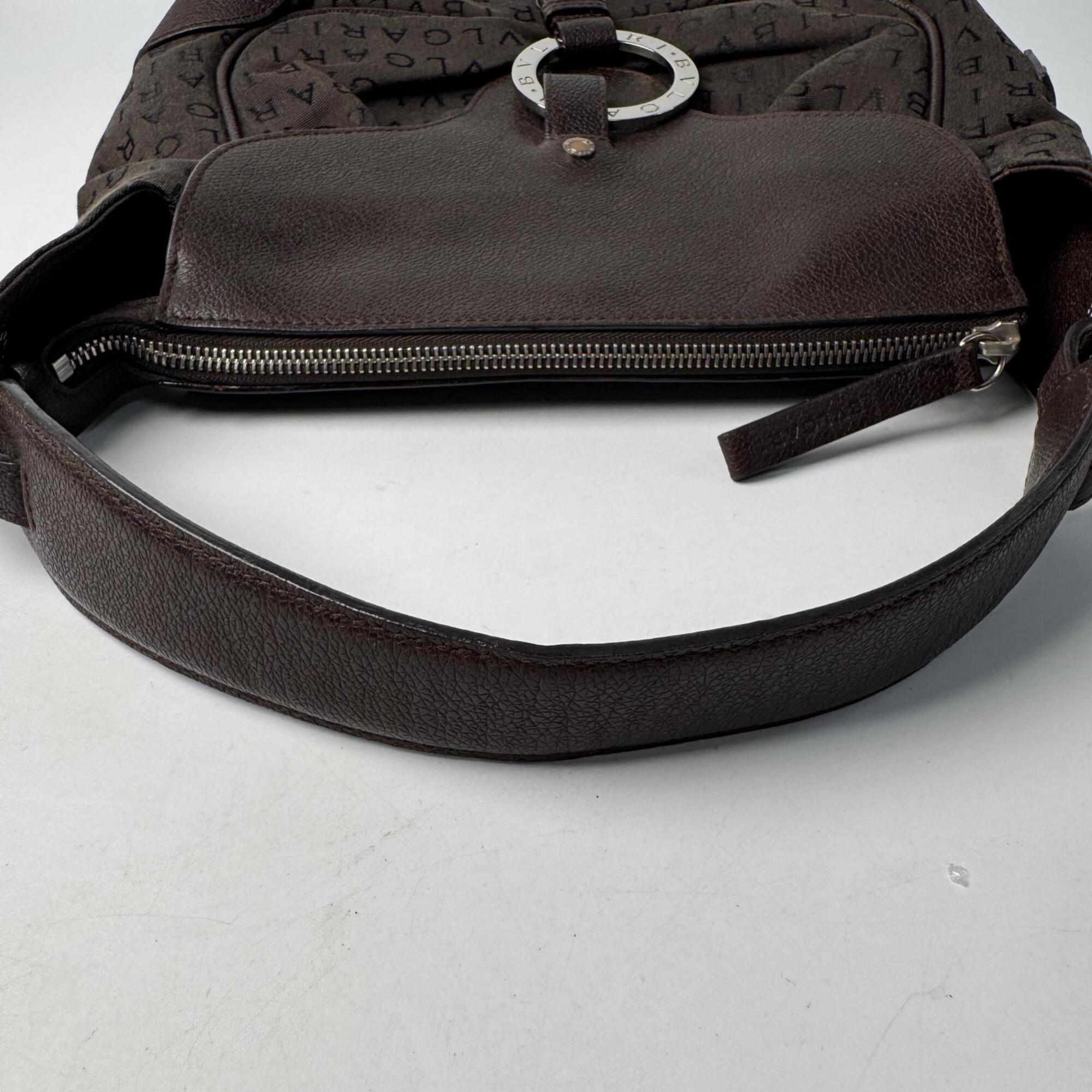 Bvlgari Brown Canvas Leather Shoulder Bag (Pre-Owned)