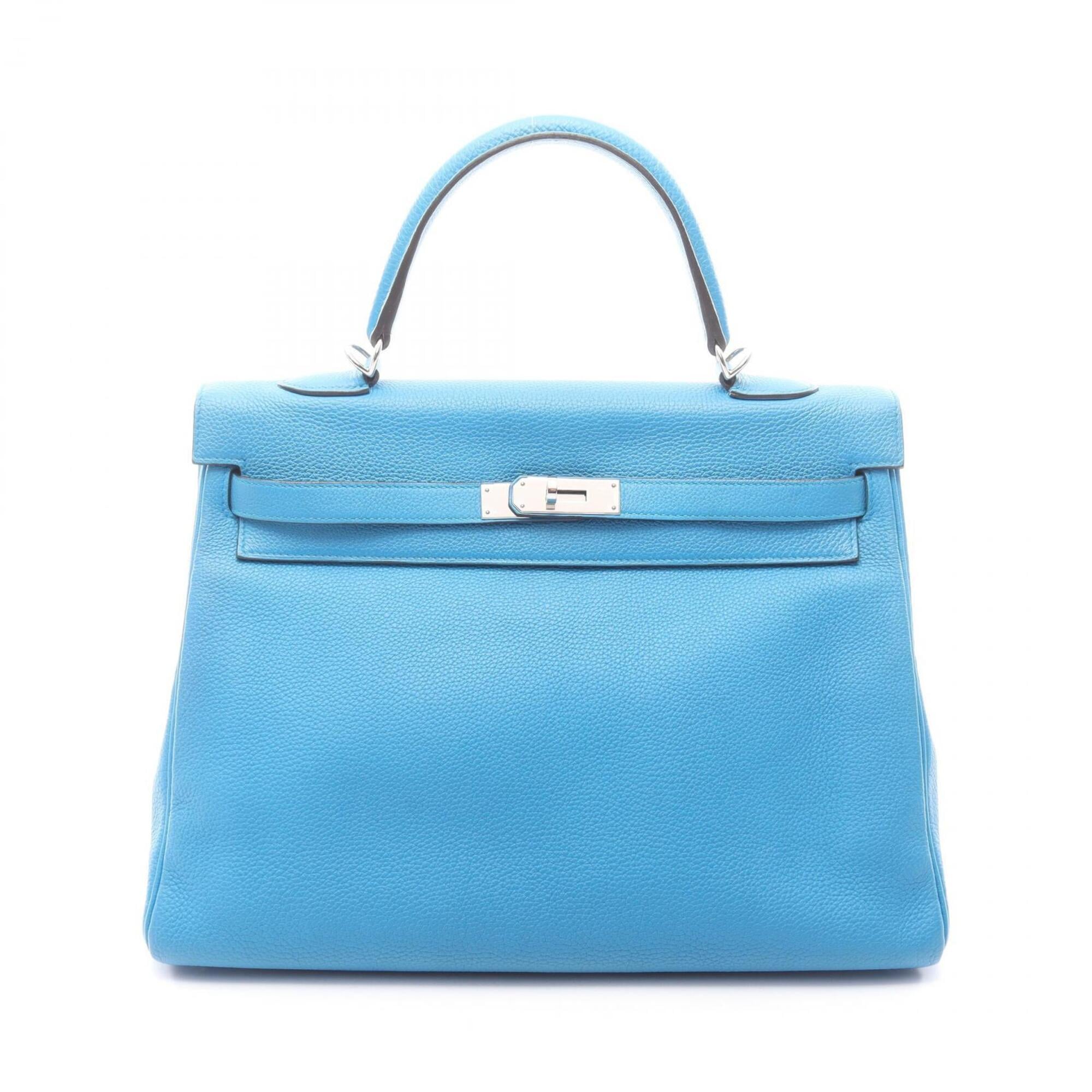 Hermes Blue Togo Leather Handbag (Pre-Owned)