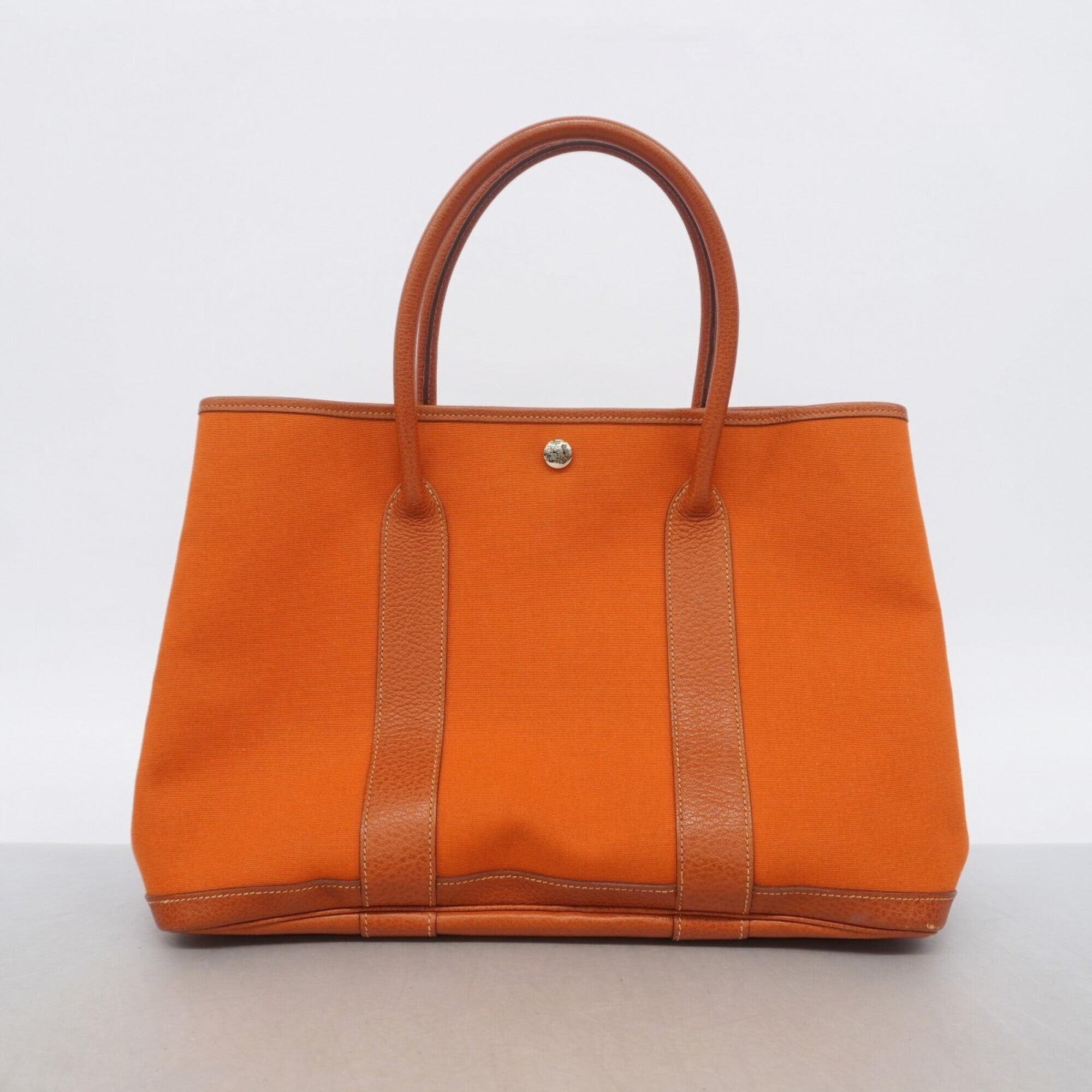 Hermes Orange Toile Officier Tote Bag (Pre-Owned)