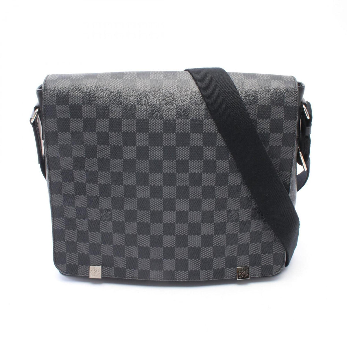 Louis Vuitton Black Coated Canvas Leather Handbag Shoulder Bag (Pre-Owned)