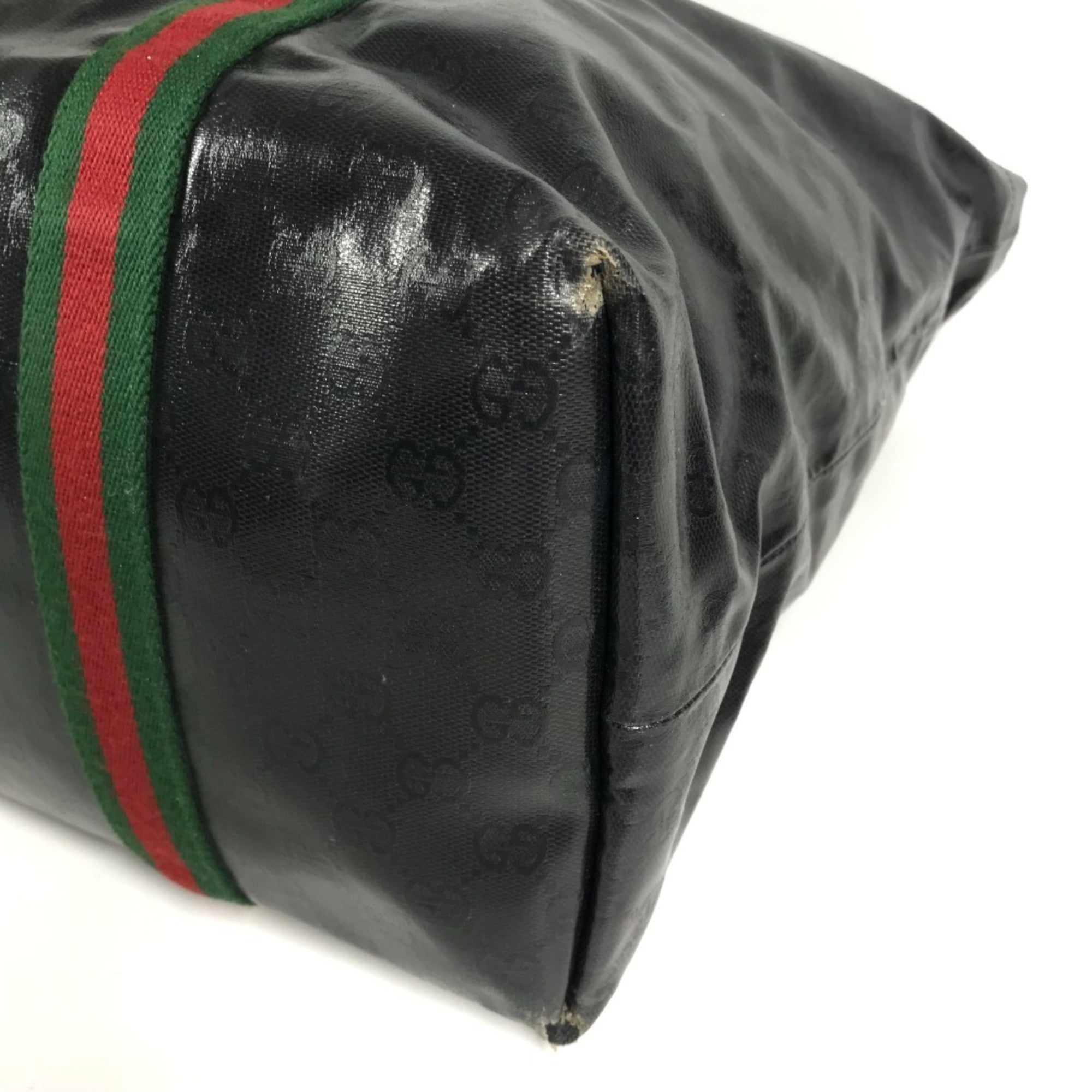 Gucci Black Coated Canvas Handbag Tote Bag (Pre-Owned)