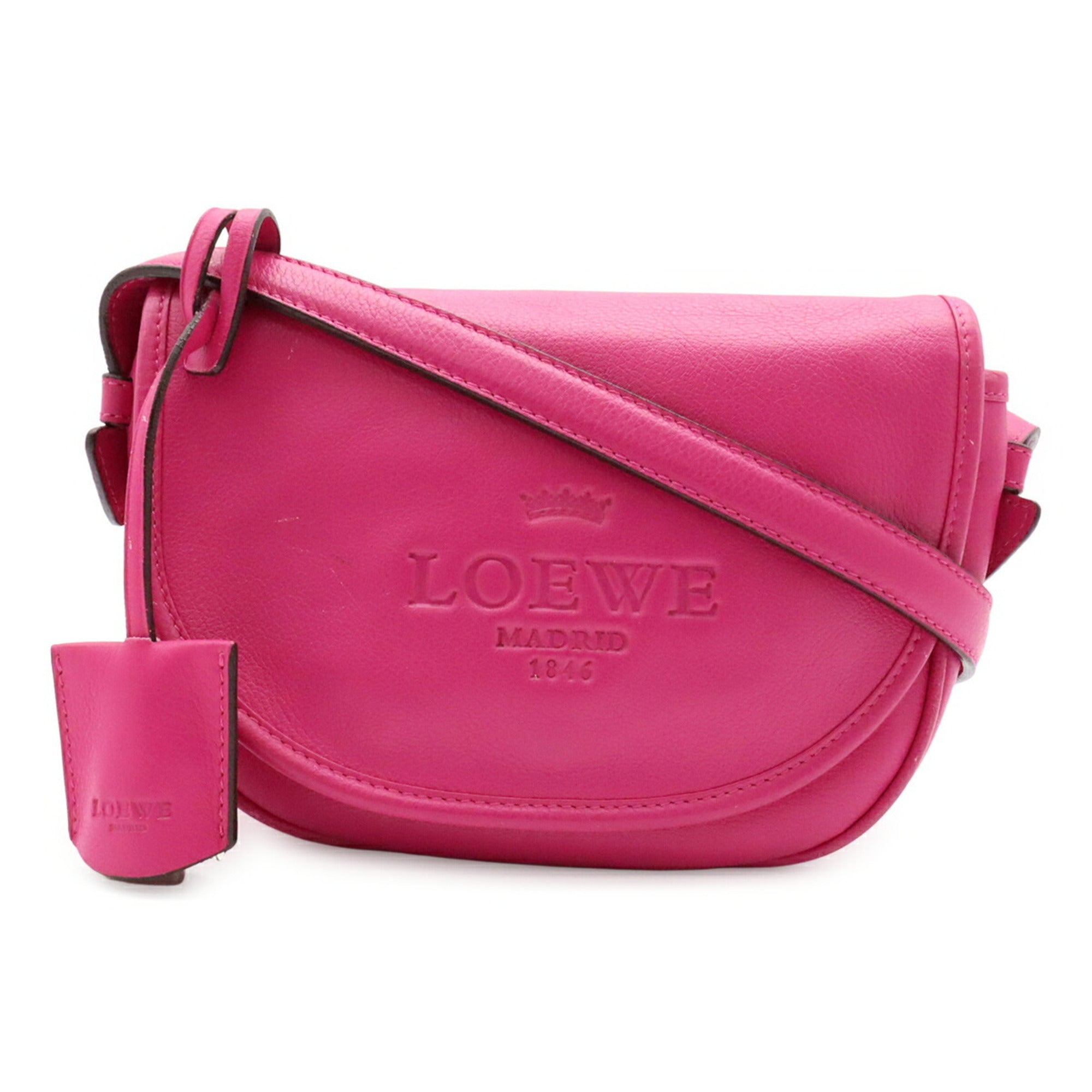 Loewe Pink Leather Pochette Shoulder Bag (Pre-Owned)