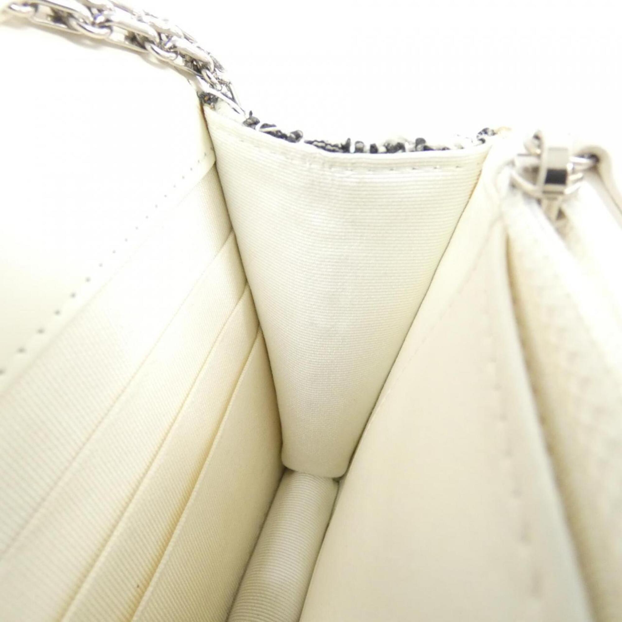 Chanel Navy White Tweed Chain/Shoulder Wallet (Pre-Owned)