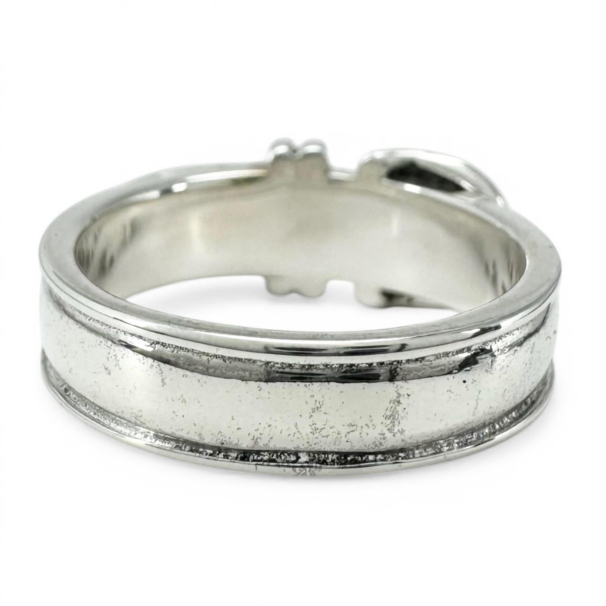 Hermes Silver Silver 925 Band Ring (Pre-Owned)