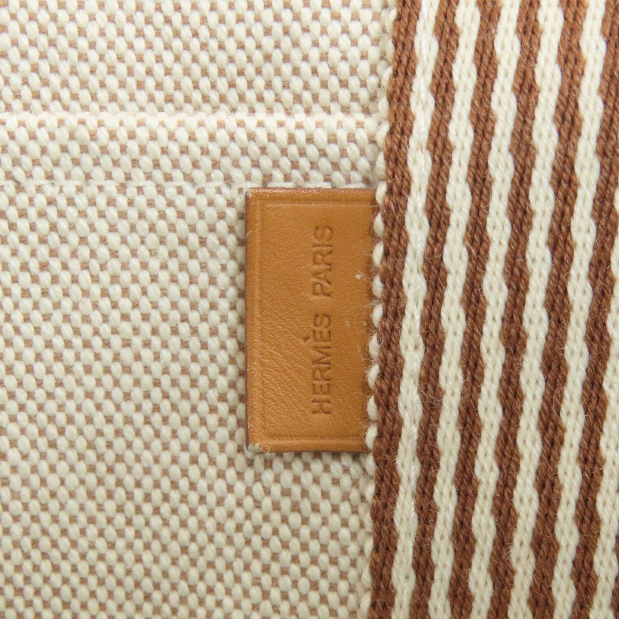 Hermes Beige Canvas Handbag (Pre-Owned)