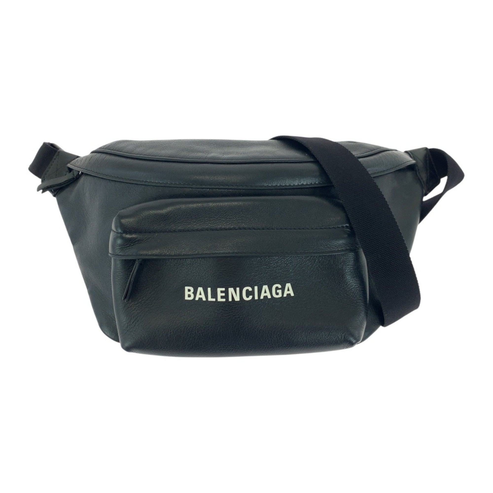 Balenciaga Black Leather Fanny Pack Sling Bag (Pre-Owned)