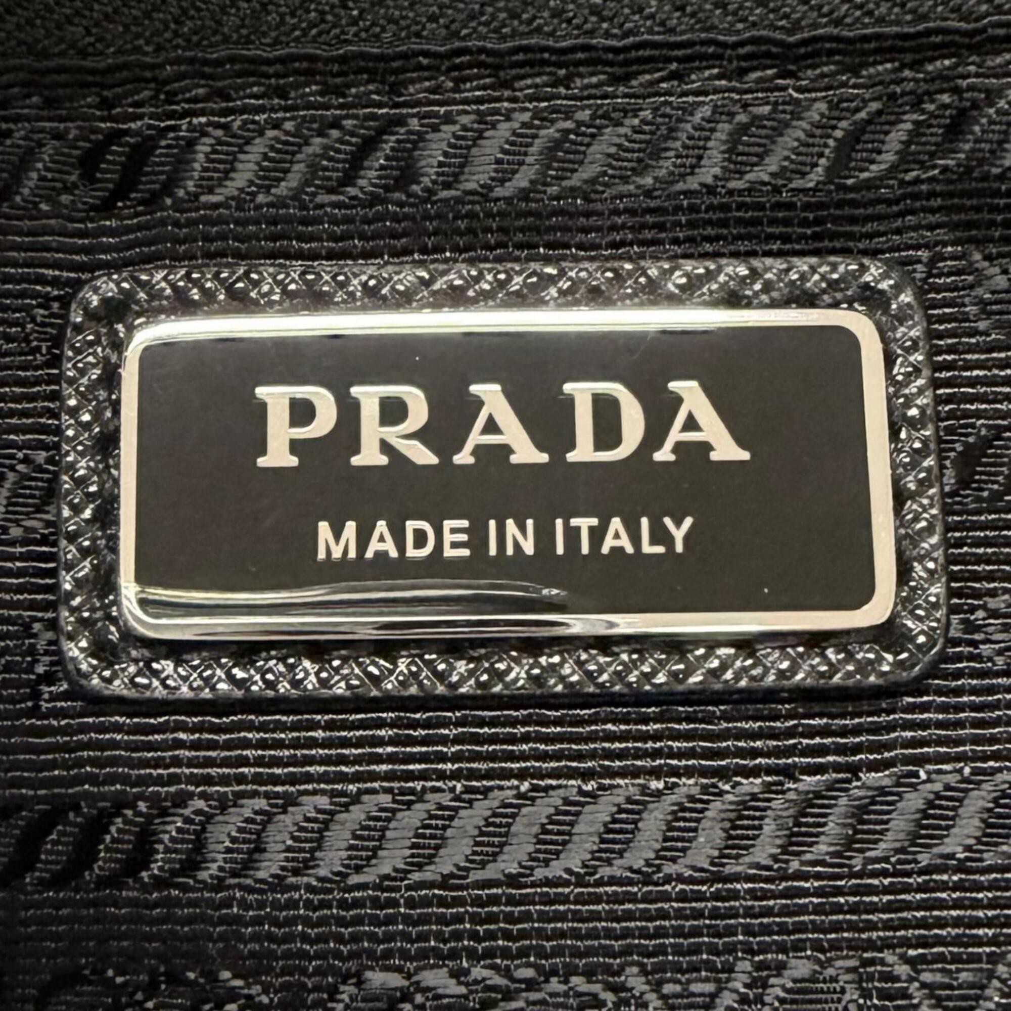Prada Black Nylon Leather Fanny Pack Sling Bag (Pre-Owned)