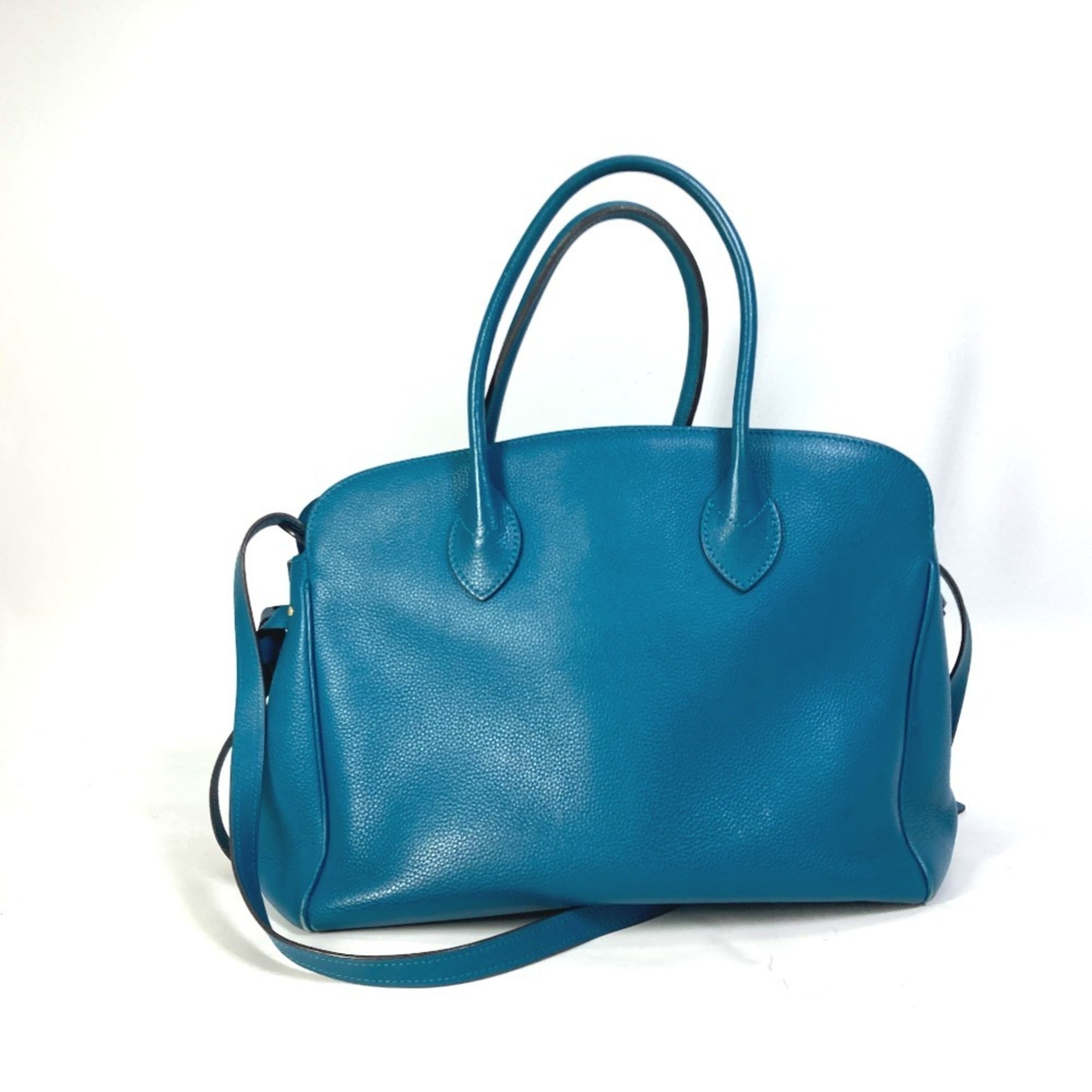 Louis Vuitton Blue Leather Handbag Shoulder Bag Tote Bag (Pre-Owned)