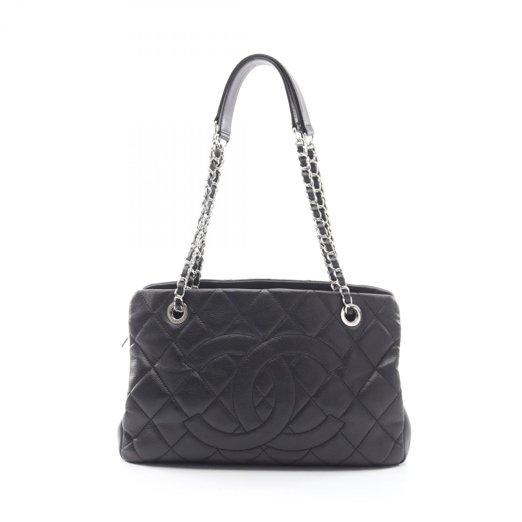 Chanel Black Grained Calfskin Handbag Tote Bag (Pre-Owned)