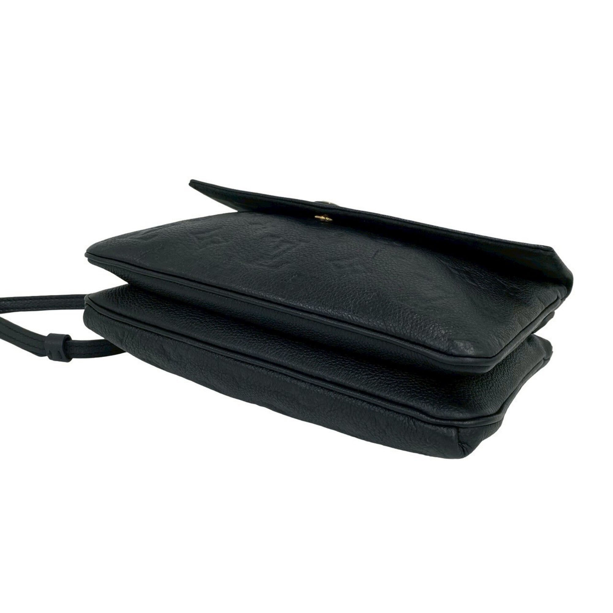 Louis Vuitton Black Leather Shoulder Bag (Pre-Owned)