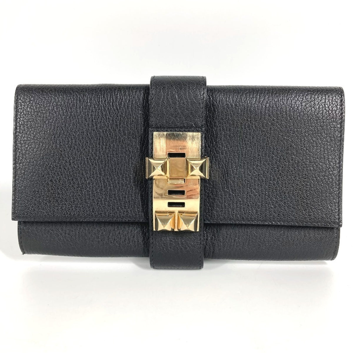 Hermes Black Leather Clutch Bag Pochette (Pre-Owned)