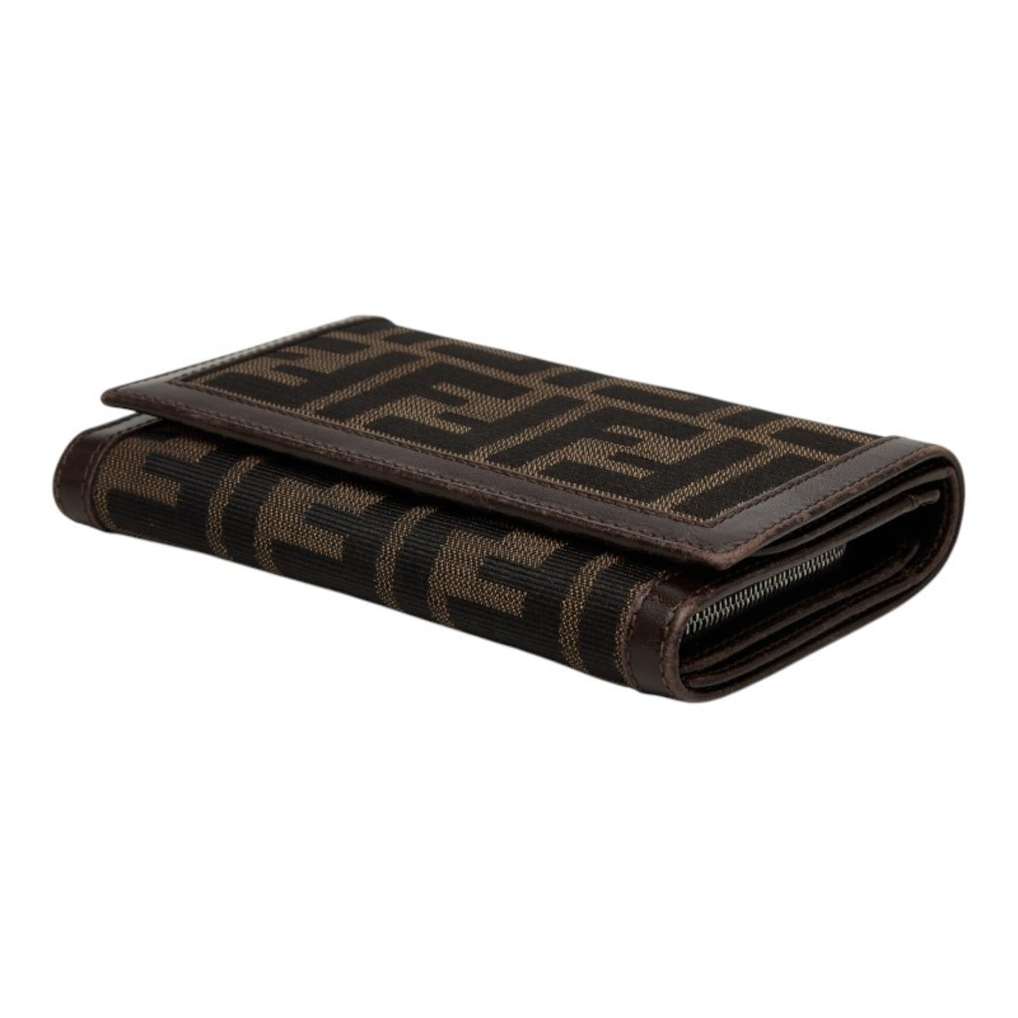 Fendi Brown Canvas Leather Wallet (Bi-Fold) (Pre-Owned)