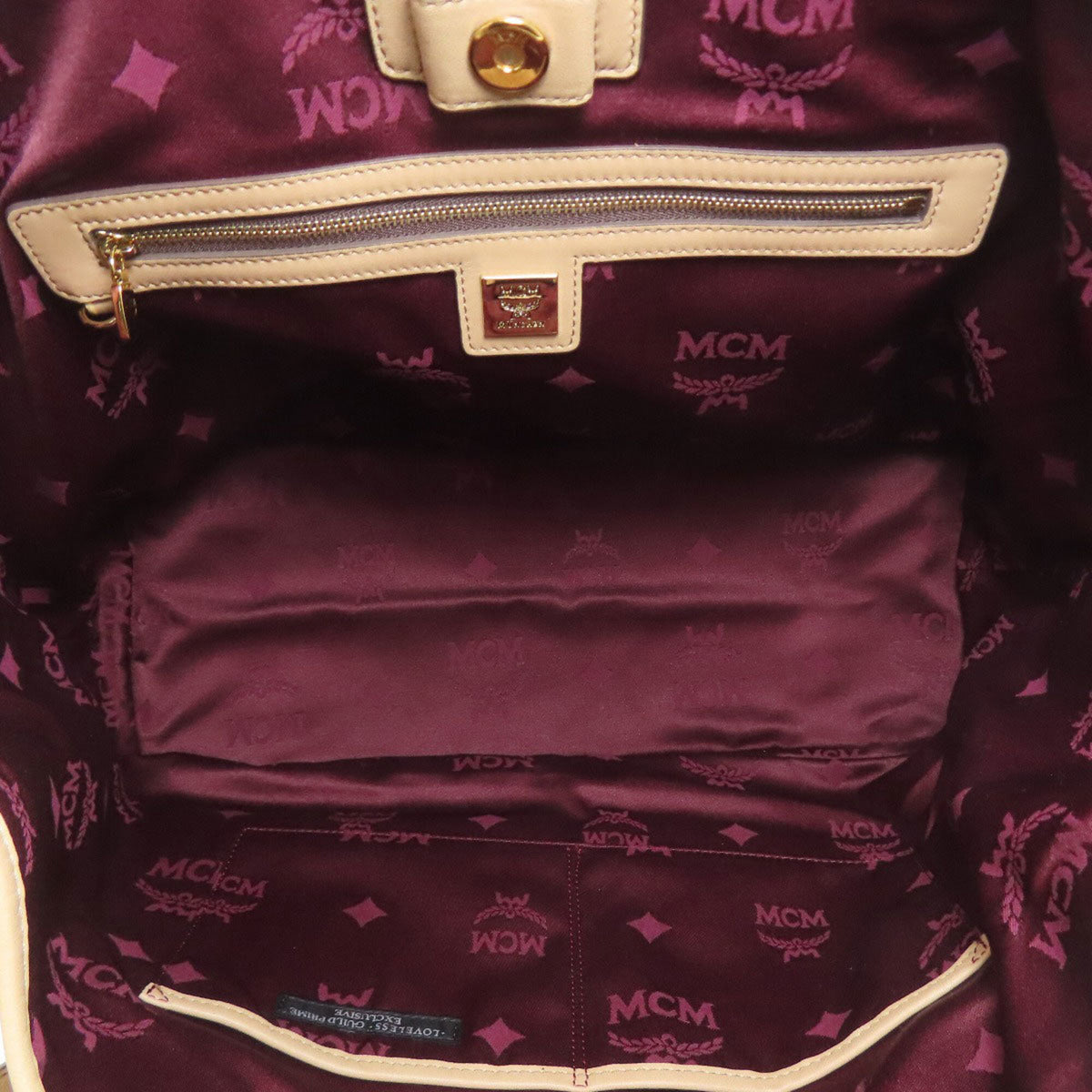 Mcm Beige Dark Brown Pvc Tote Bag (Pre-Owned)