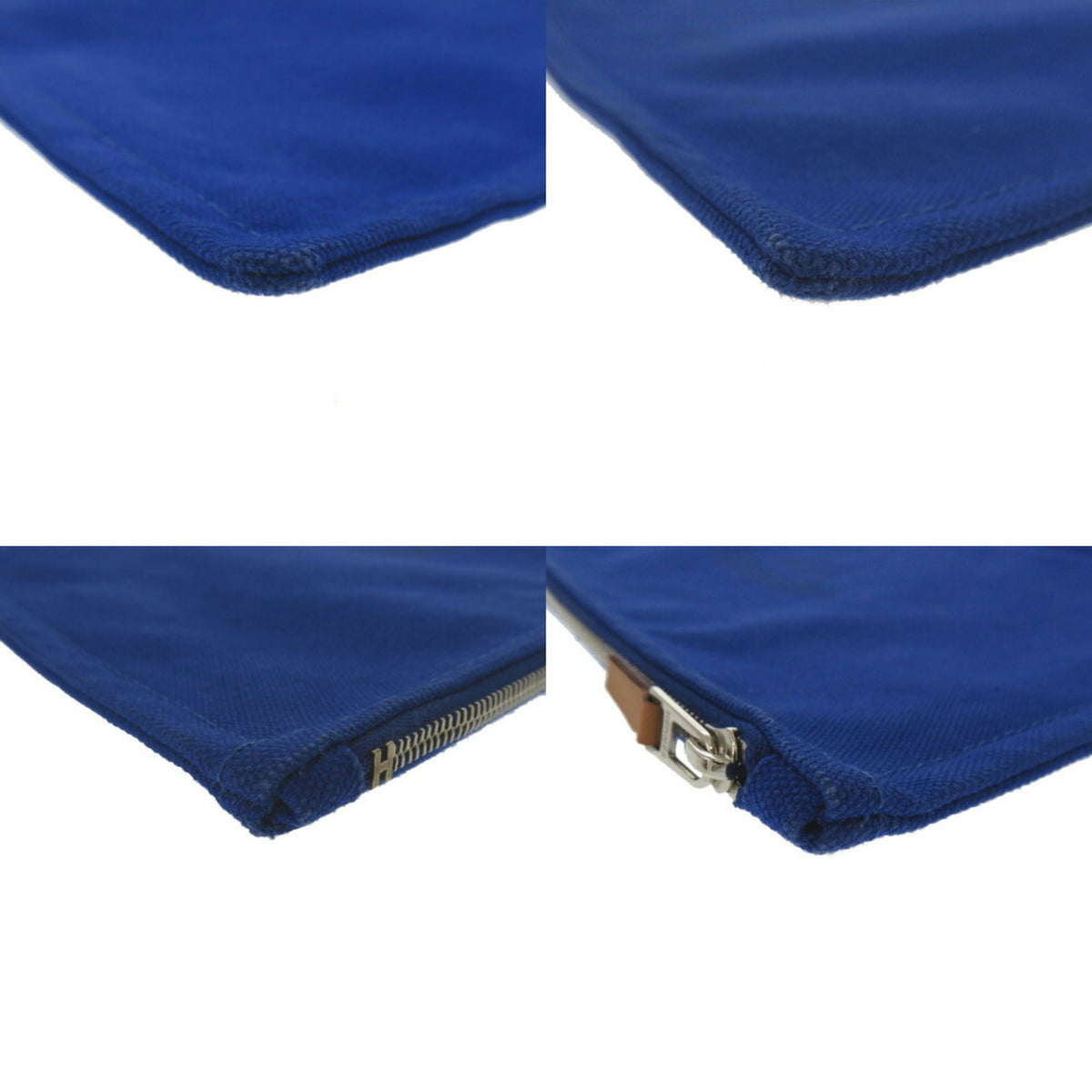 Hermes Blue Cotton Canvas Pouch (Pre-Owned)