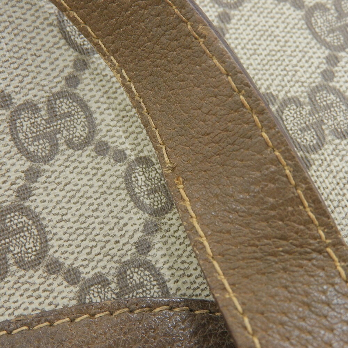 Gucci Beige Brown Gg Plus Pvc Leather Handbag Tote Bag (Pre-Owned)