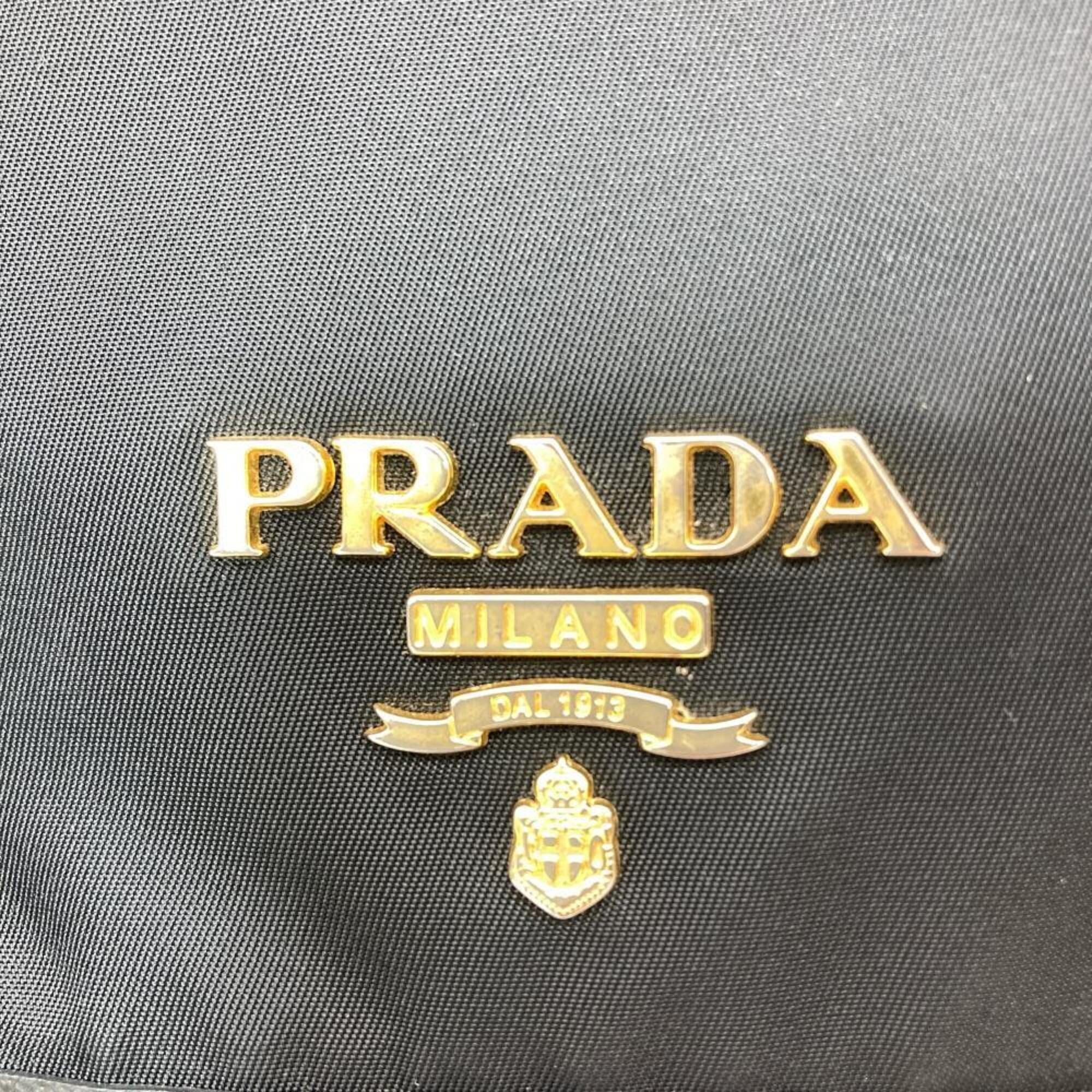 Prada Black Nylon Leather Shoulder Bag (Pre-Owned)