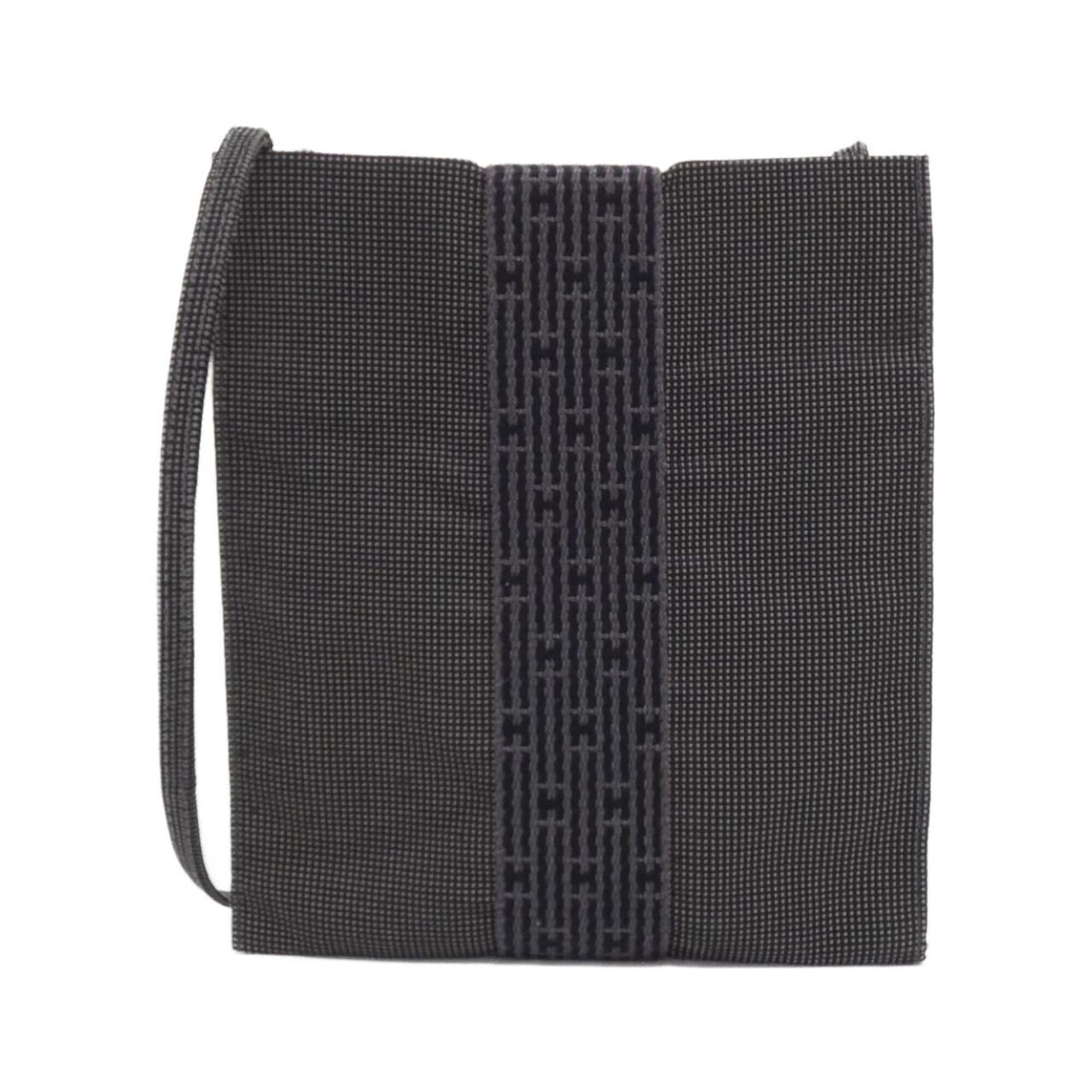 Hermes Black Canvas Pochette Shoulder Bag (Pre-Owned)