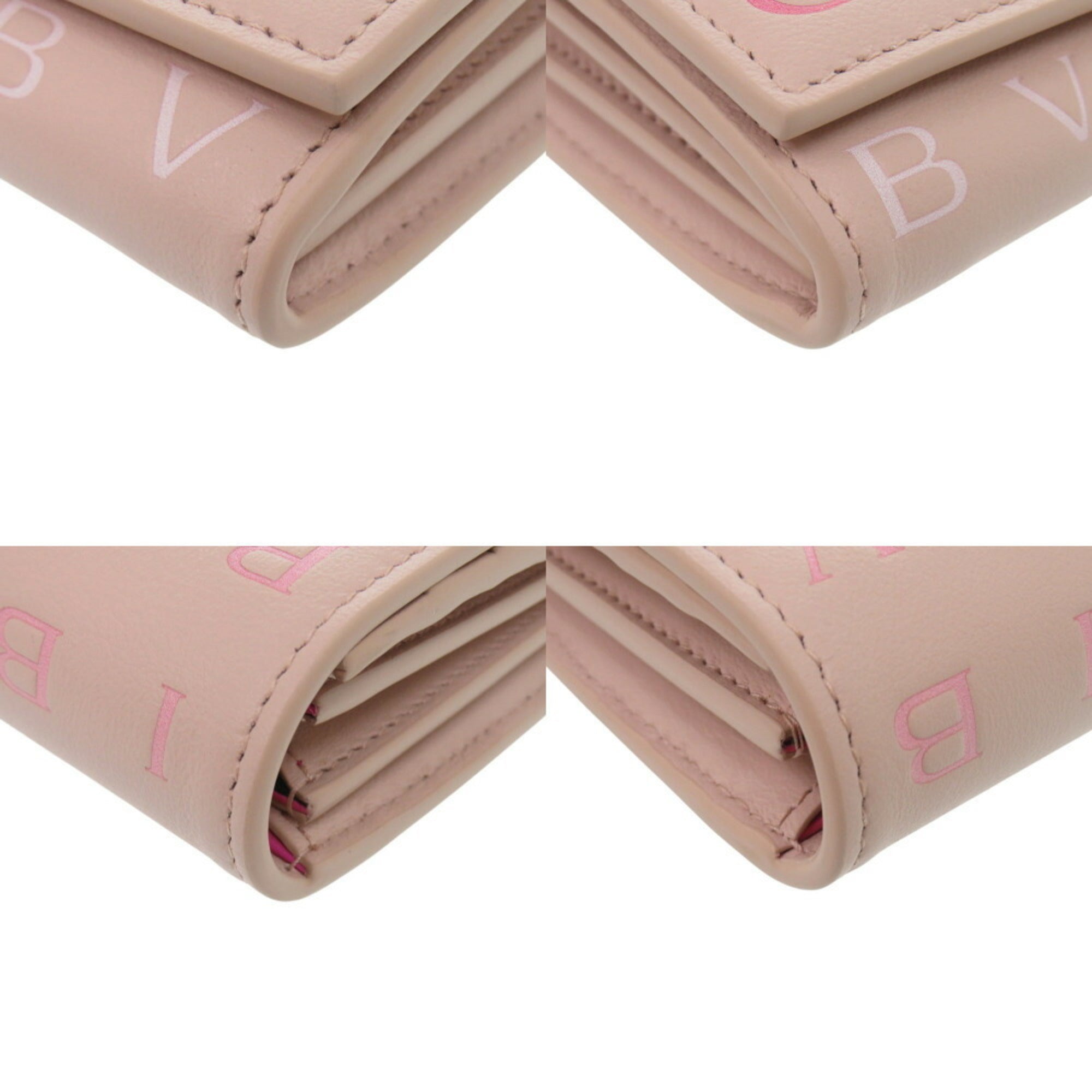 Bvlgari Pink Leather Long Wallet (Bi-Fold) (Pre-Owned)